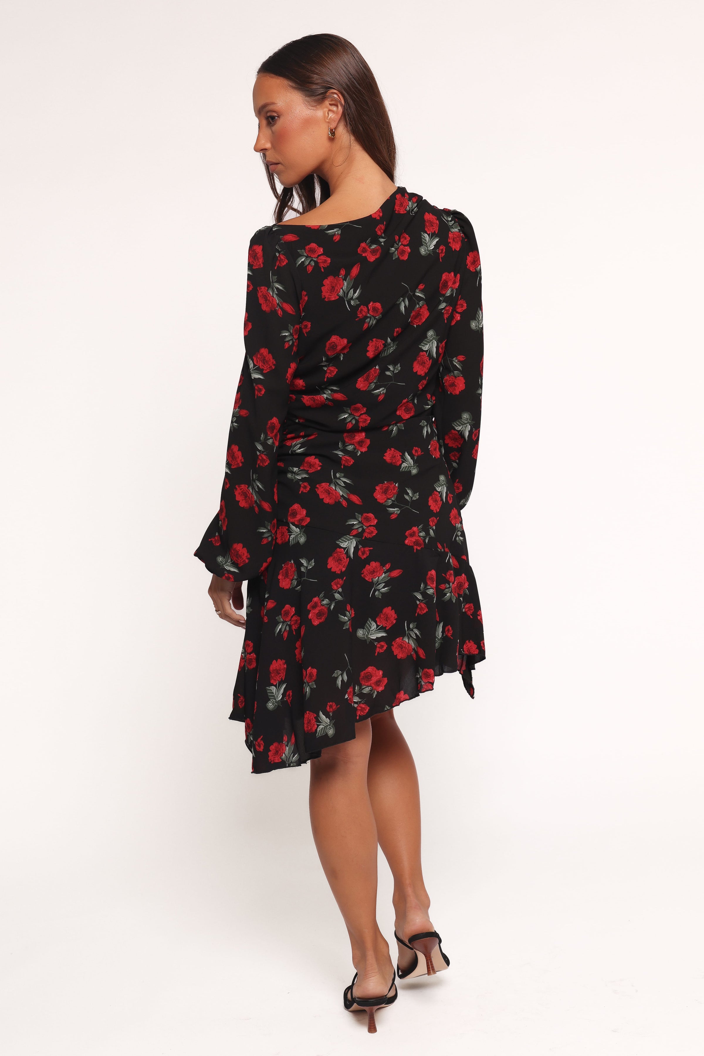 Petal and Pup USA DRESSES Mariska Long Sleeve Mini Dress - Rose Print