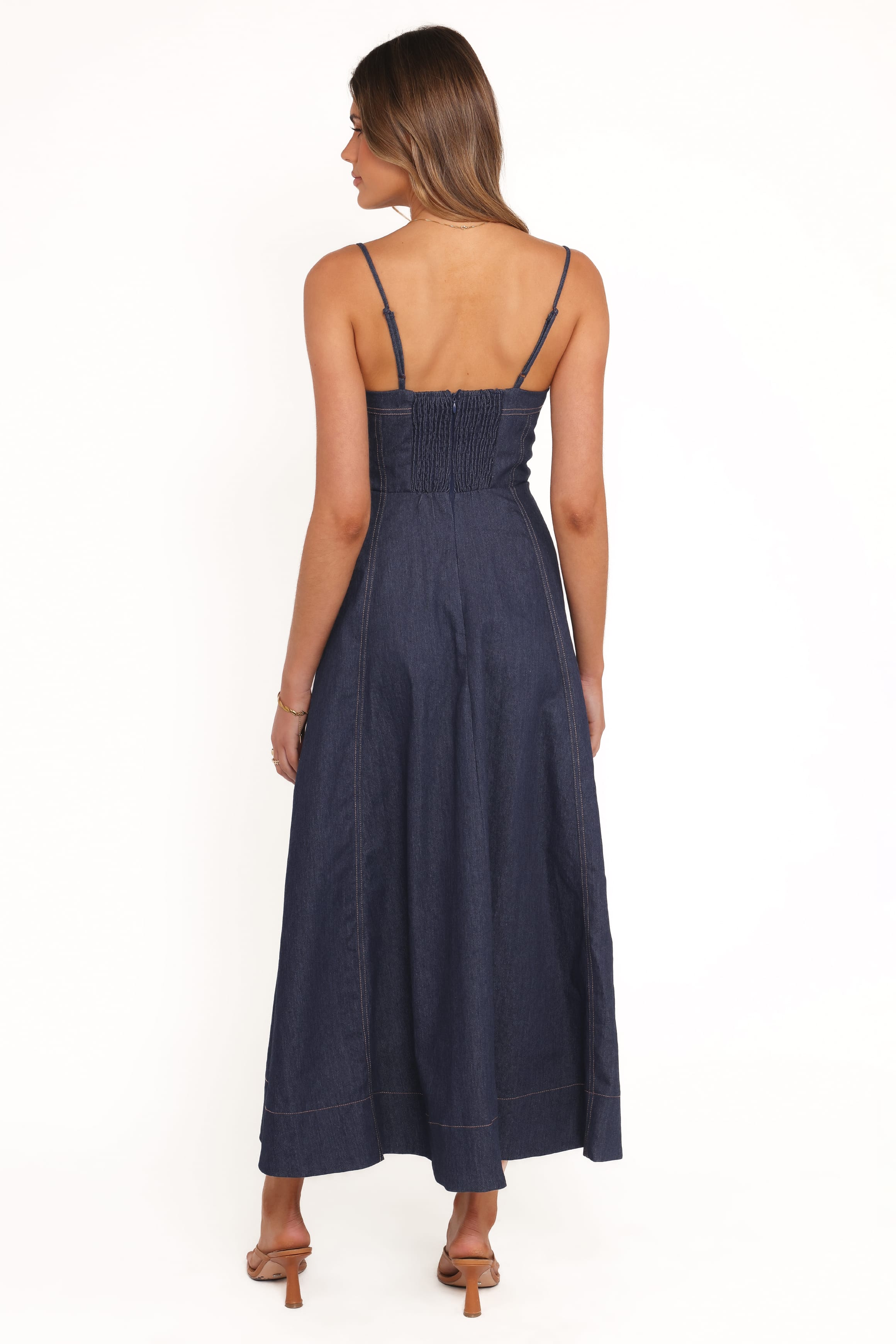 Petal and Pup USA DRESSES Marsden Denim Midi Dress - Indigo