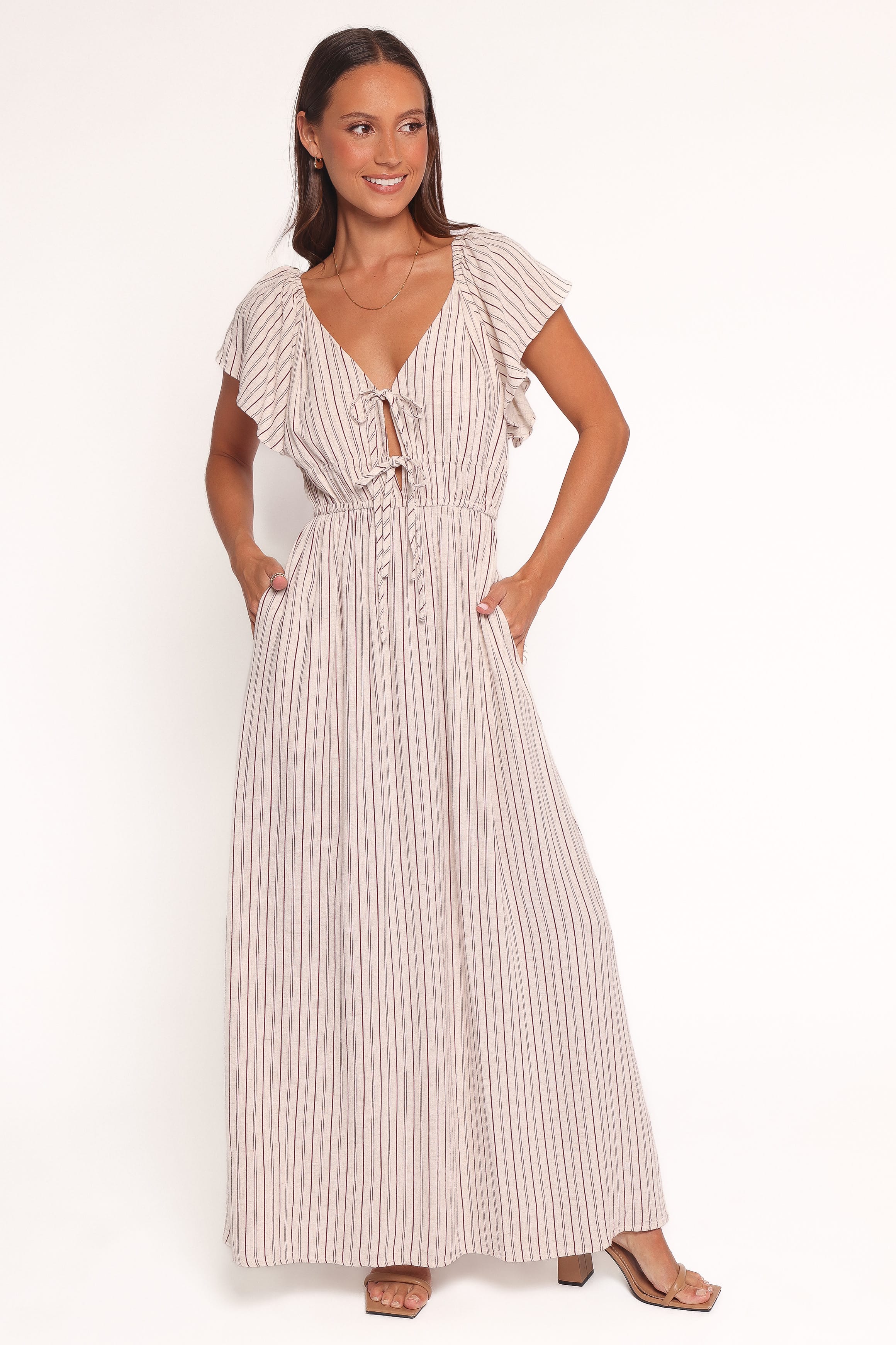 Petal and Pup USA DRESSES Martin Maxi Dress - Cherry Red Stripe