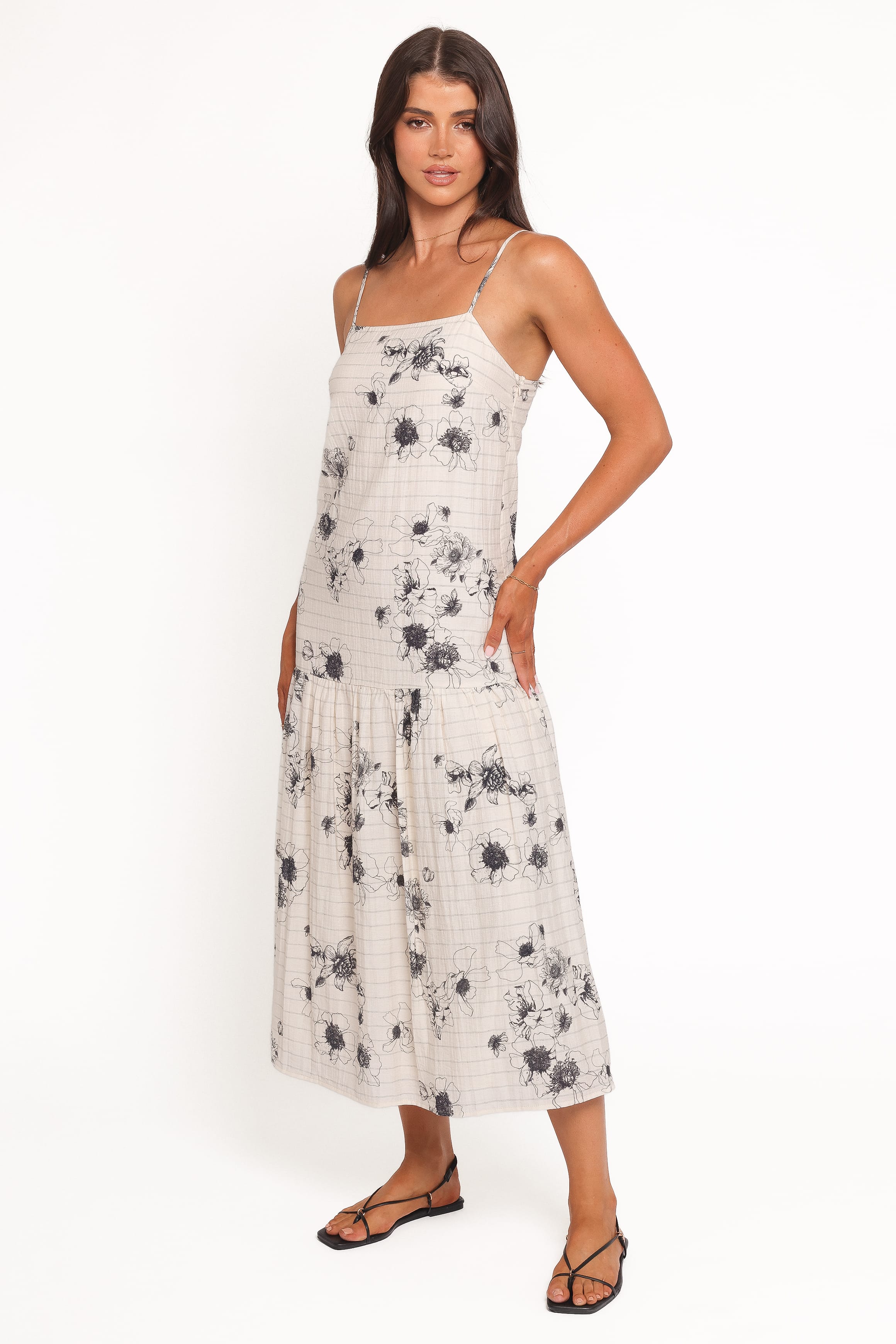 Petal and Pup USA DRESSES Martine Maxi Dress - Black/Ivory Floral