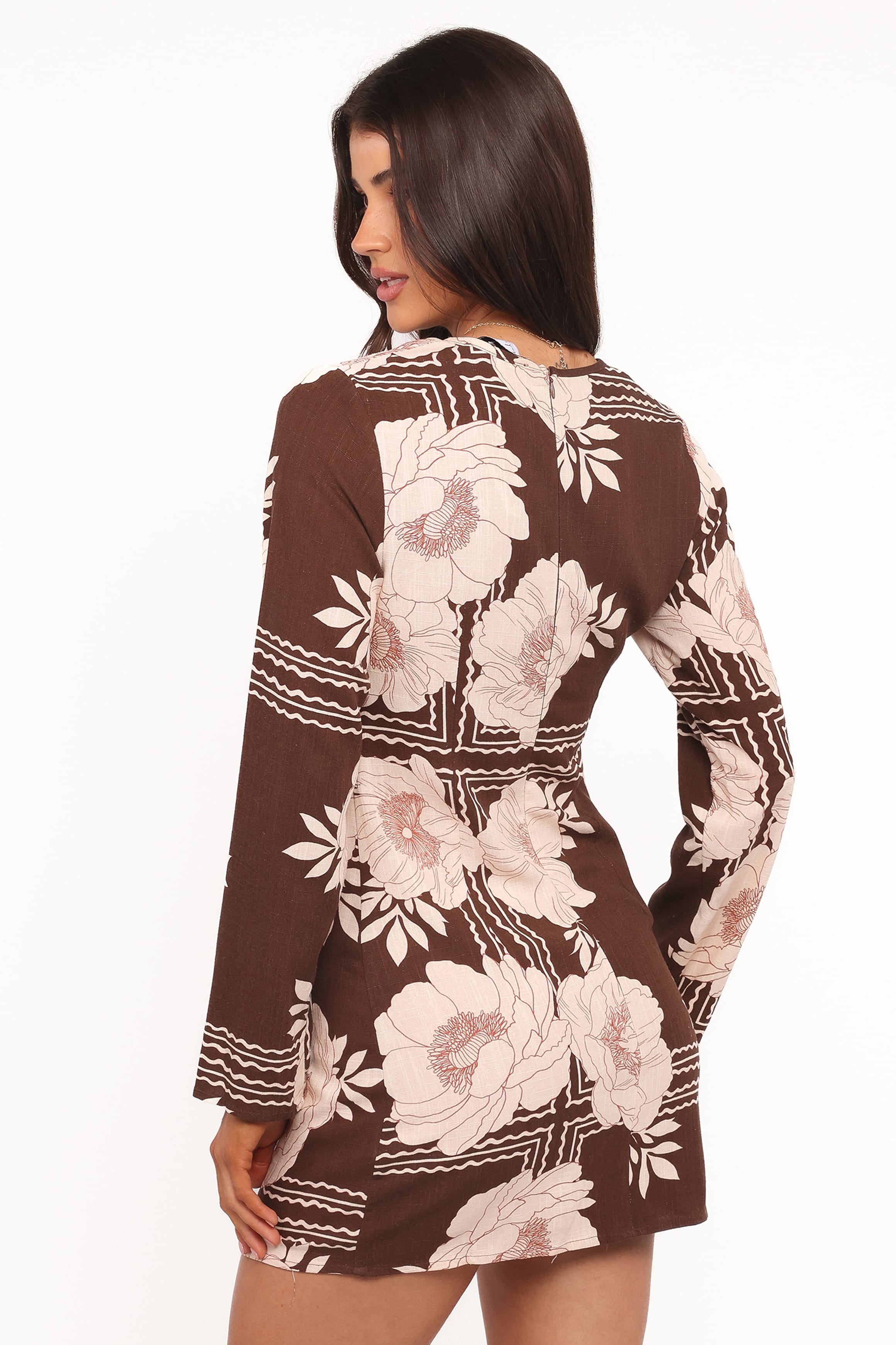 Petal and Pup USA DRESSES Marylon Mini Dress - Brown Floral