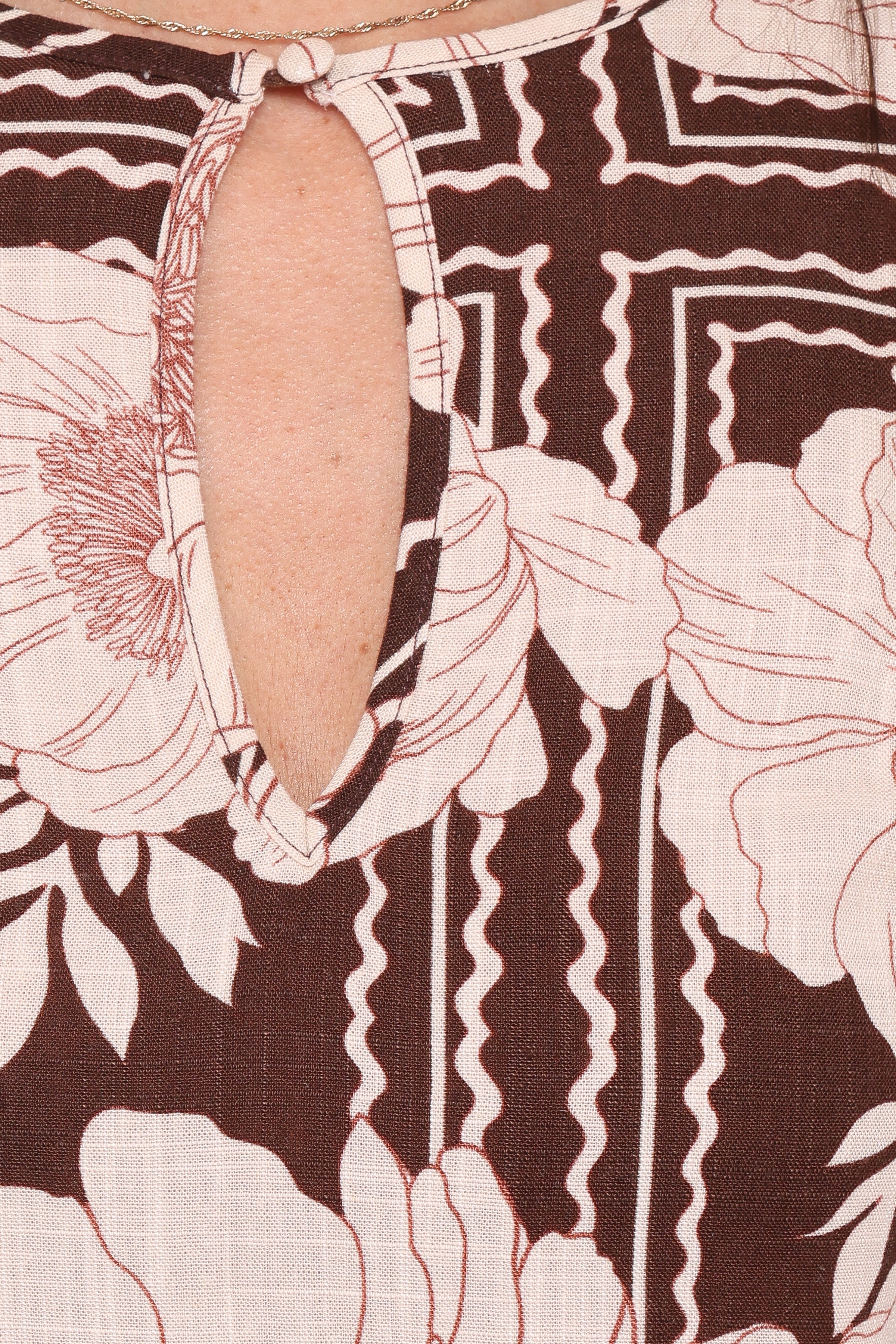 Petal and Pup USA DRESSES Marylon Mini Dress - Brown Floral