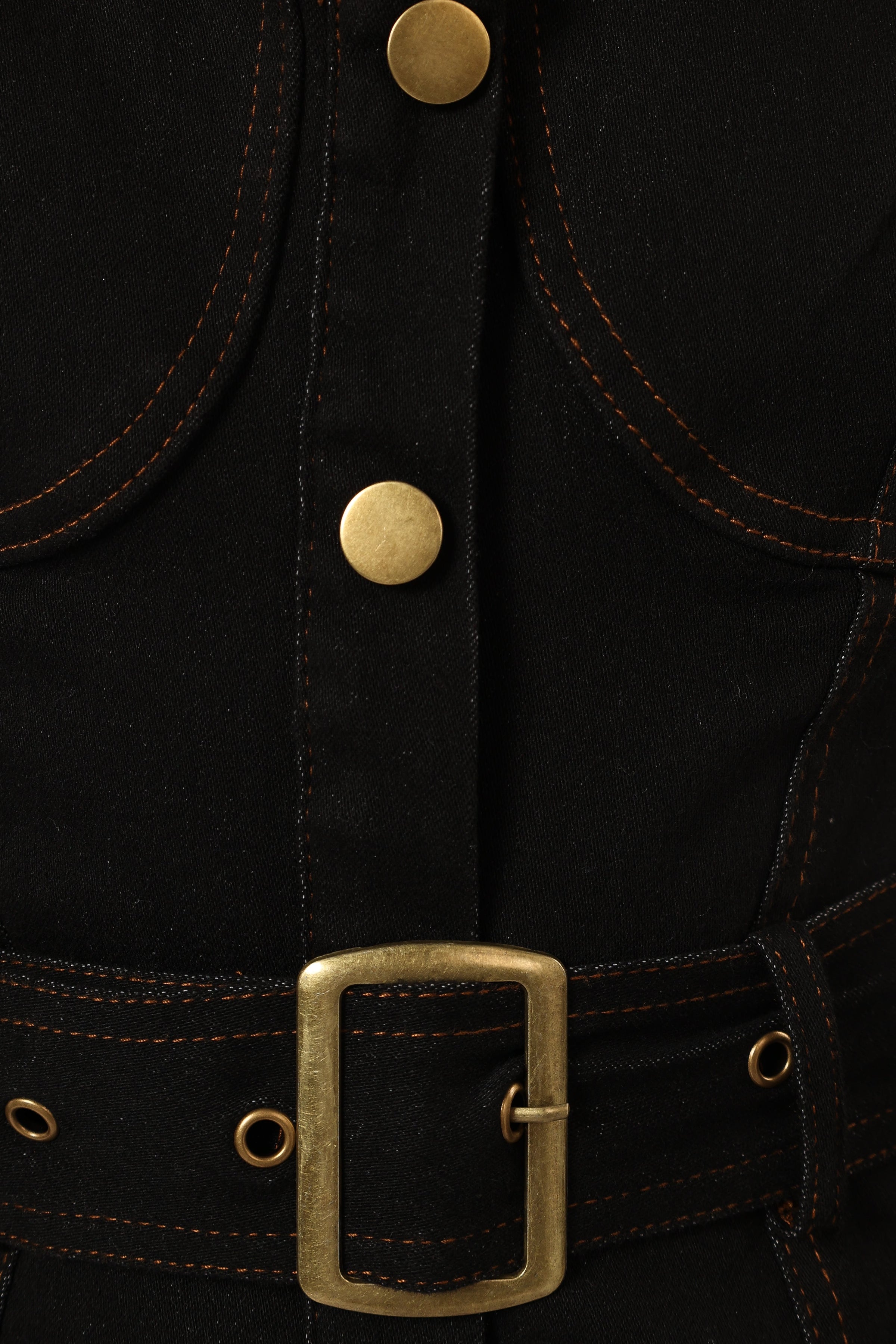 Petal and Pup USA DRESSES Mateo Long Sleeve Denim Dress - Black