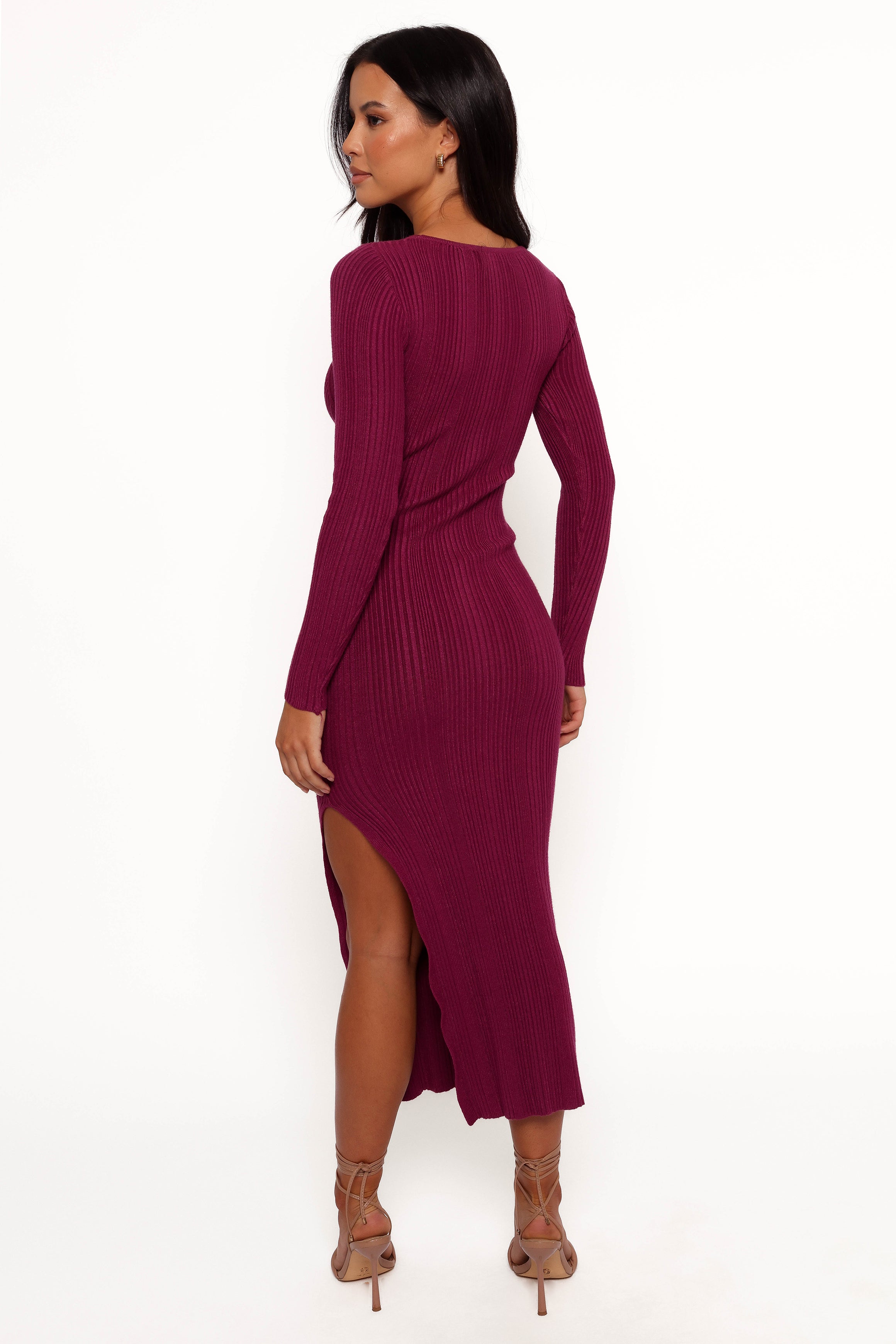 Petal and Pup USA DRESSES Mattie Long Sleeve Maxi Dress - Plum