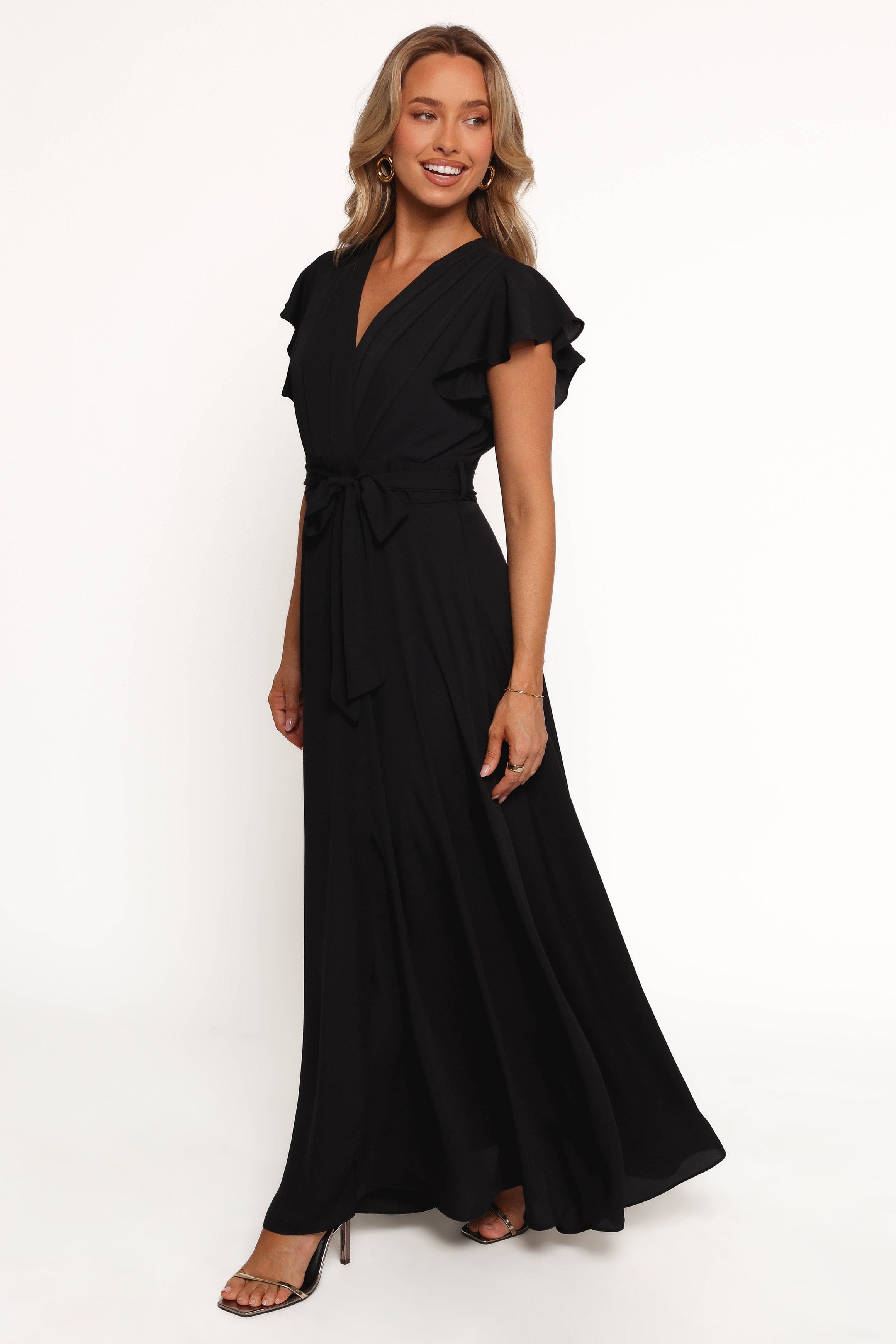 Petal and Pup USA DRESSES Maverick Wrap Maxi Dress - Black
