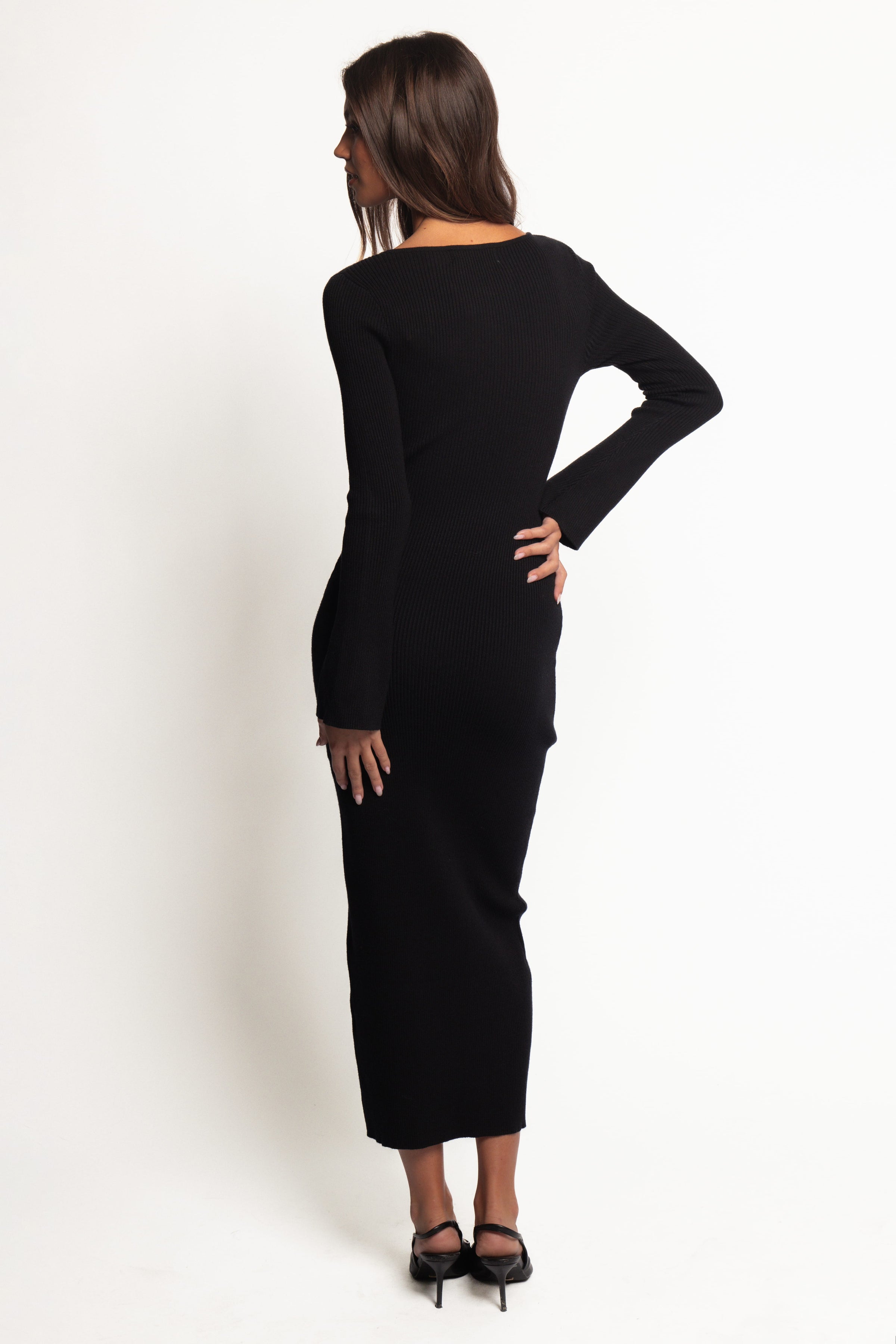 Petal and Pup USA DRESSES Maxwell Knit Maxi Dress - Black