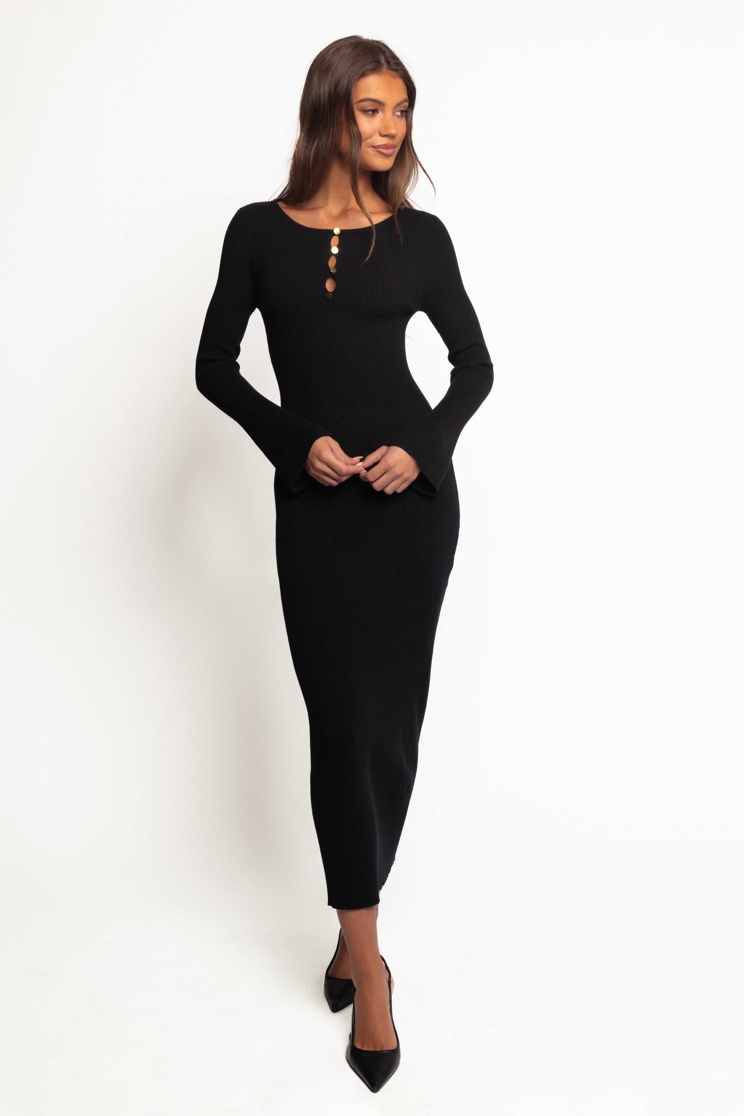 Petal and Pup USA DRESSES Maxwell Knit Maxi Dress - Black