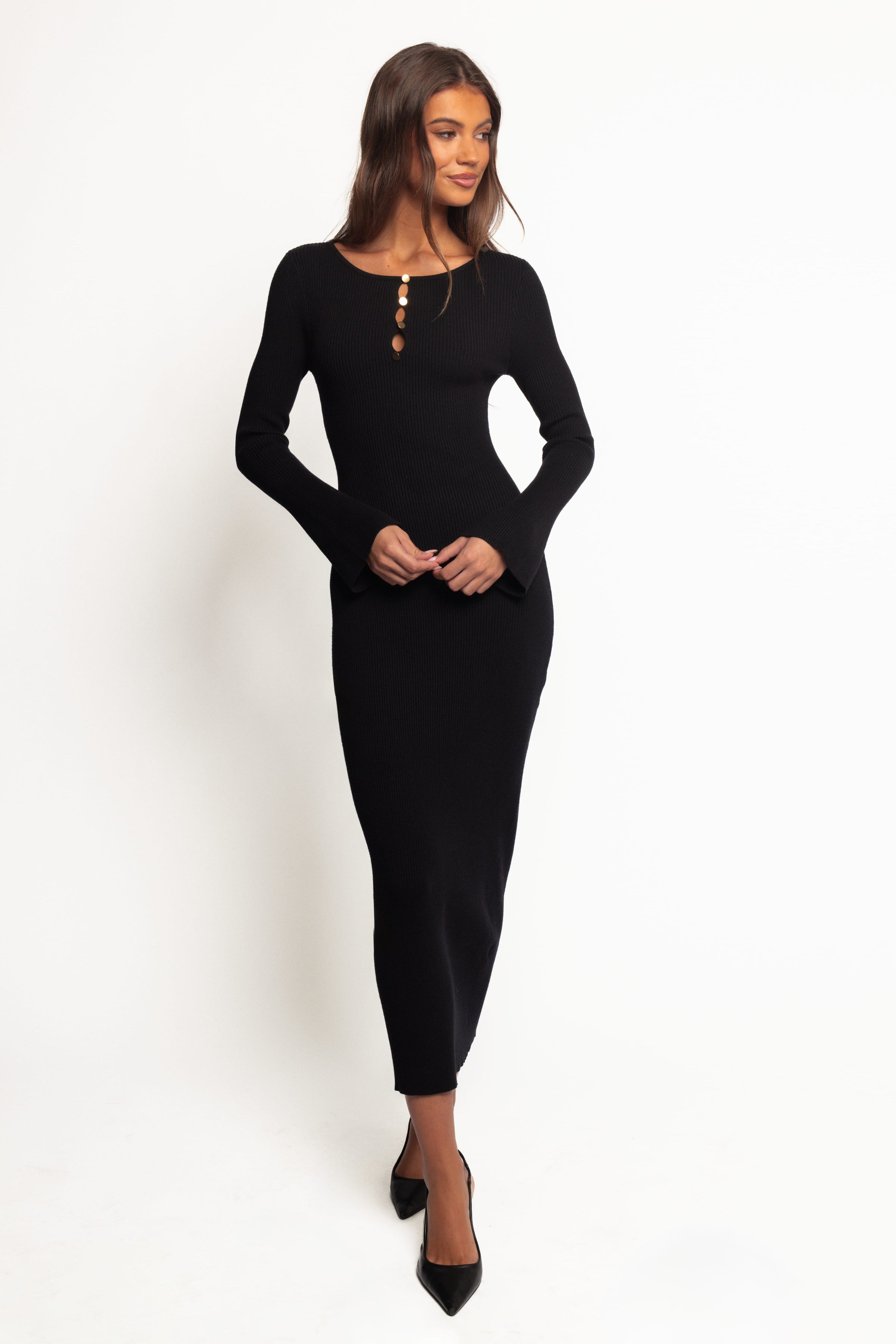 Petal and Pup USA DRESSES Maxwell Knit Maxi Dress - Black