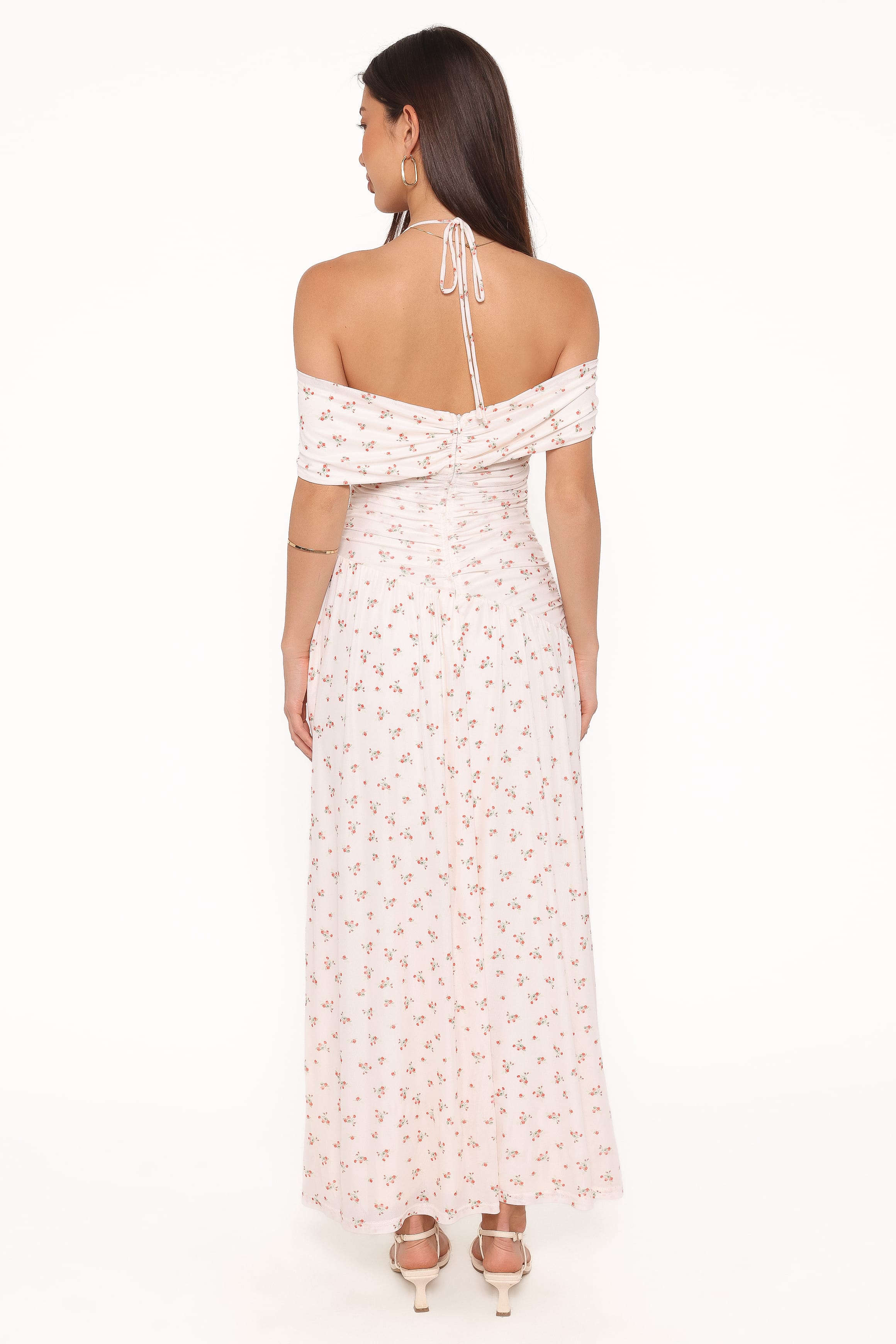 Petal and Pup USA DRESSES Mayven Maxi Dress - White Ditsy