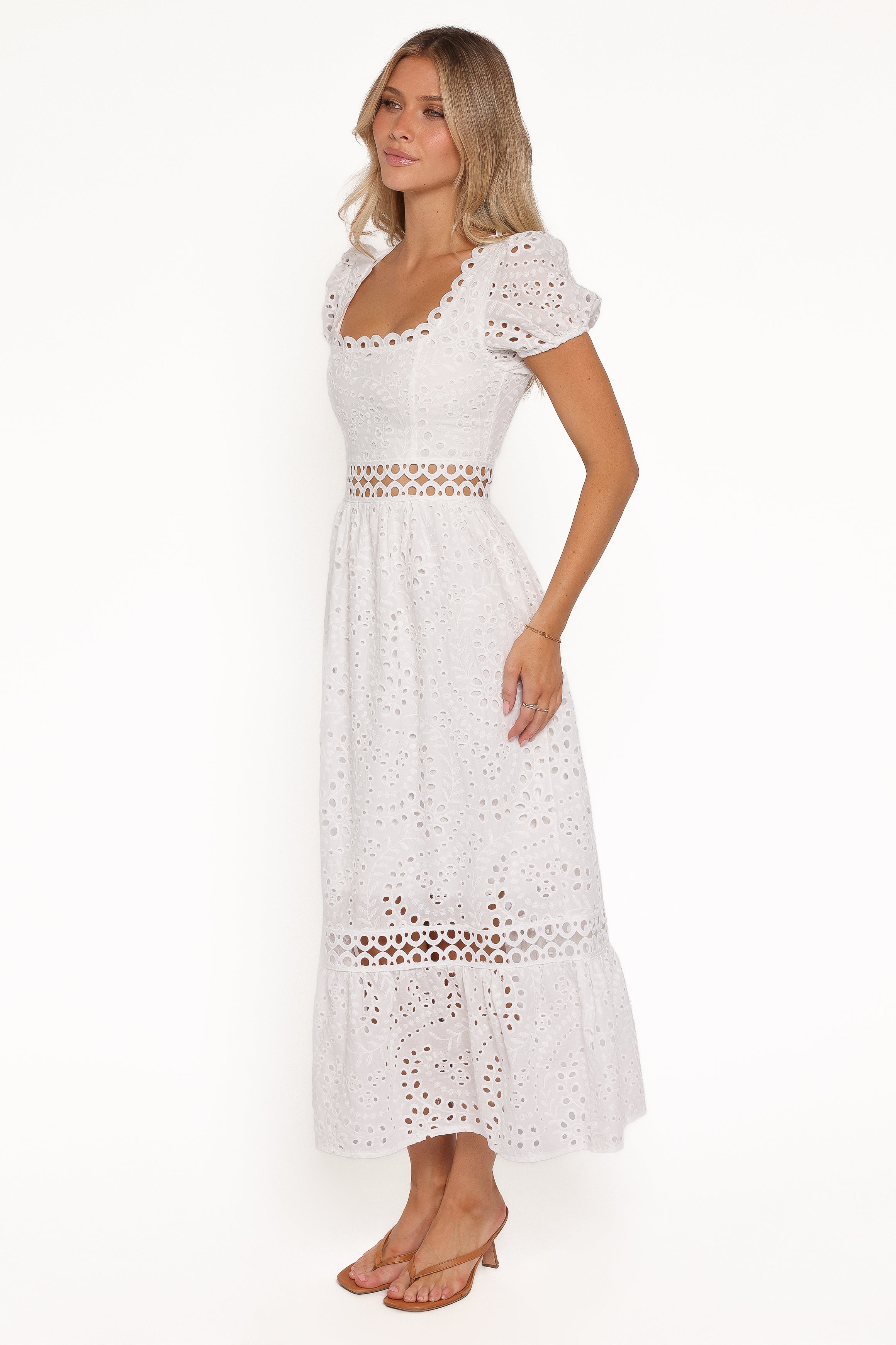 Petal and Pup USA DRESSES Melania Midi Dress - White