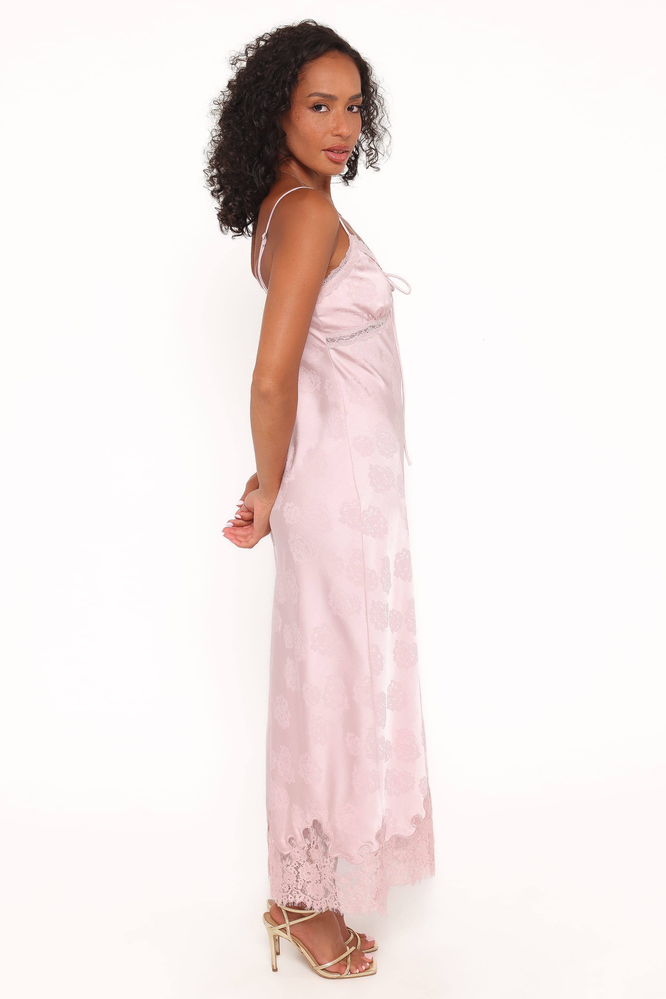 Petal and Pup USA DRESSES Melita Lace Maxi Dress - Pink