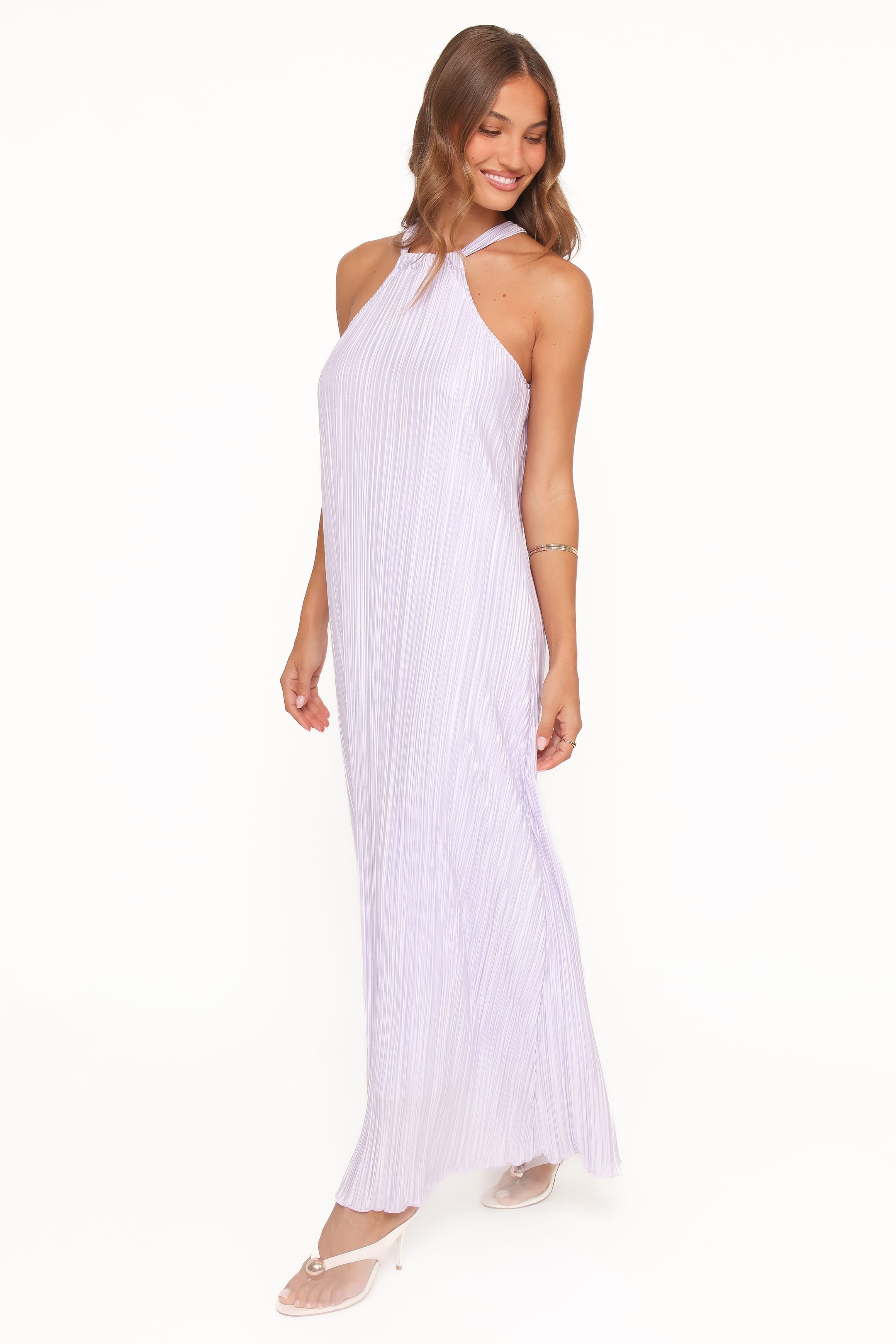 Petal and Pup USA DRESSES Melody Plisse Halter Maxi Dress - Lavender