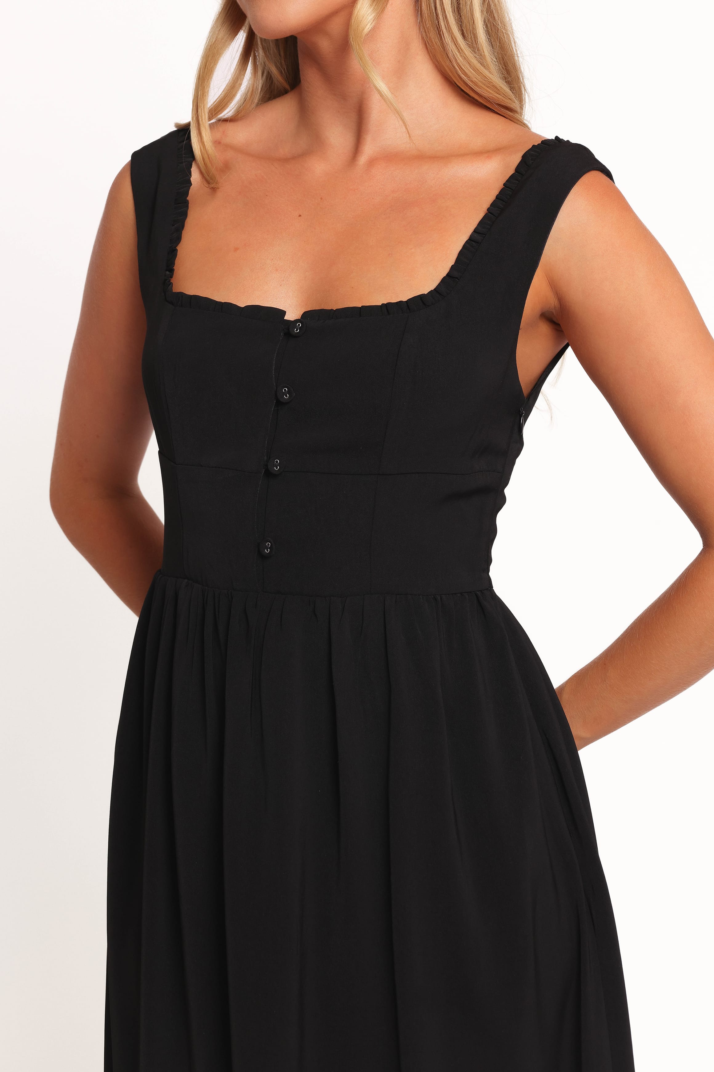 Petal and Pup USA DRESSES Melrose Midi Dress - Black