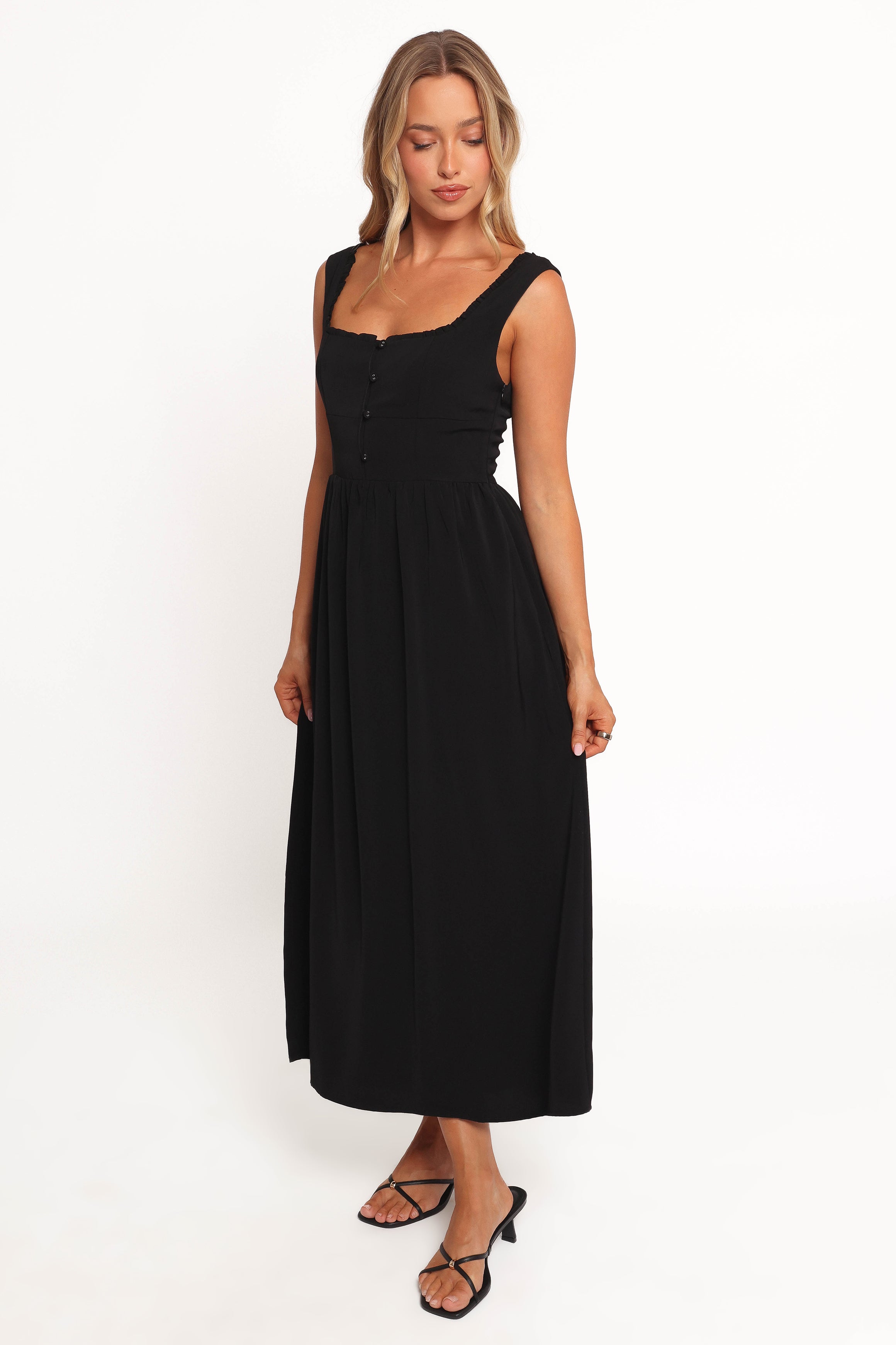 Petal and Pup USA DRESSES Melrose Midi Dress - Black