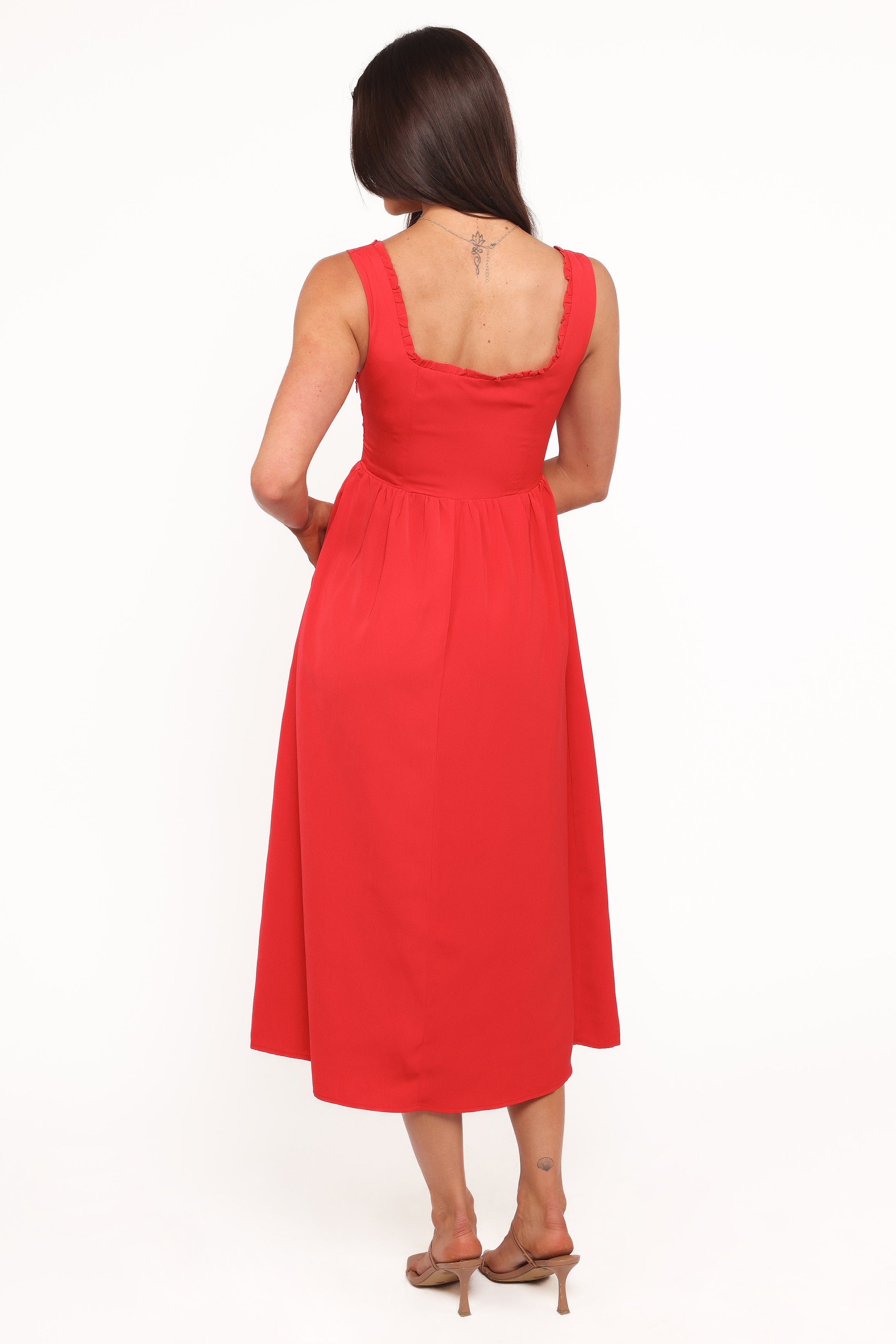Petal and Pup USA DRESSES Melrose Midi Dress - Red