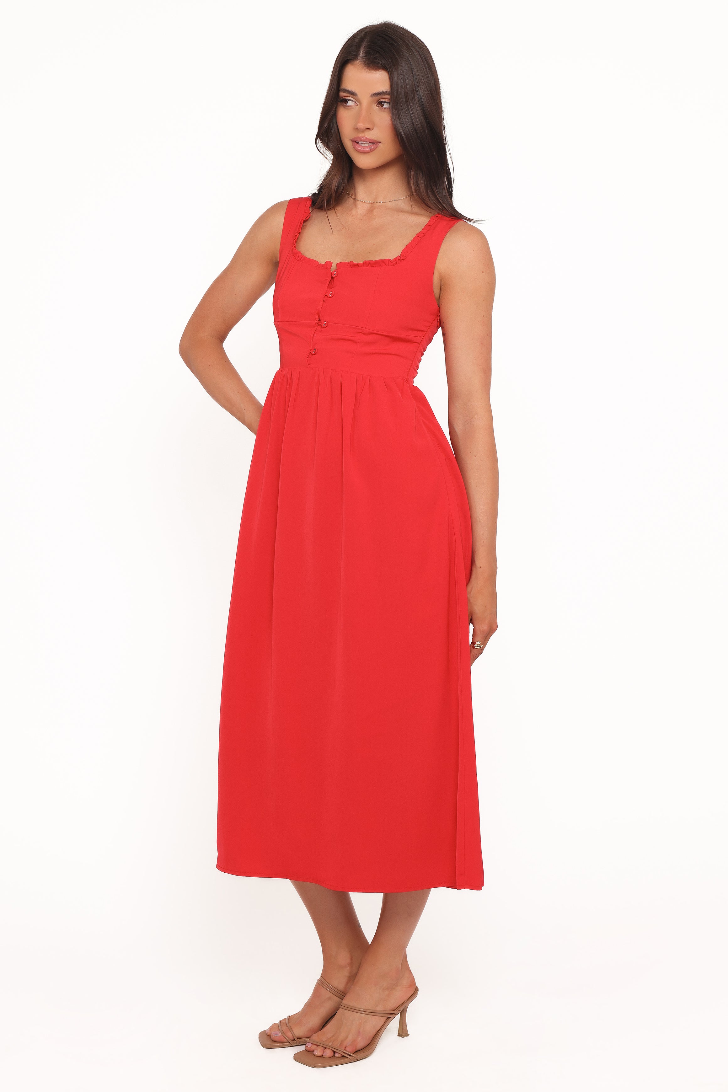 Petal and Pup USA DRESSES Melrose Midi Dress - Red