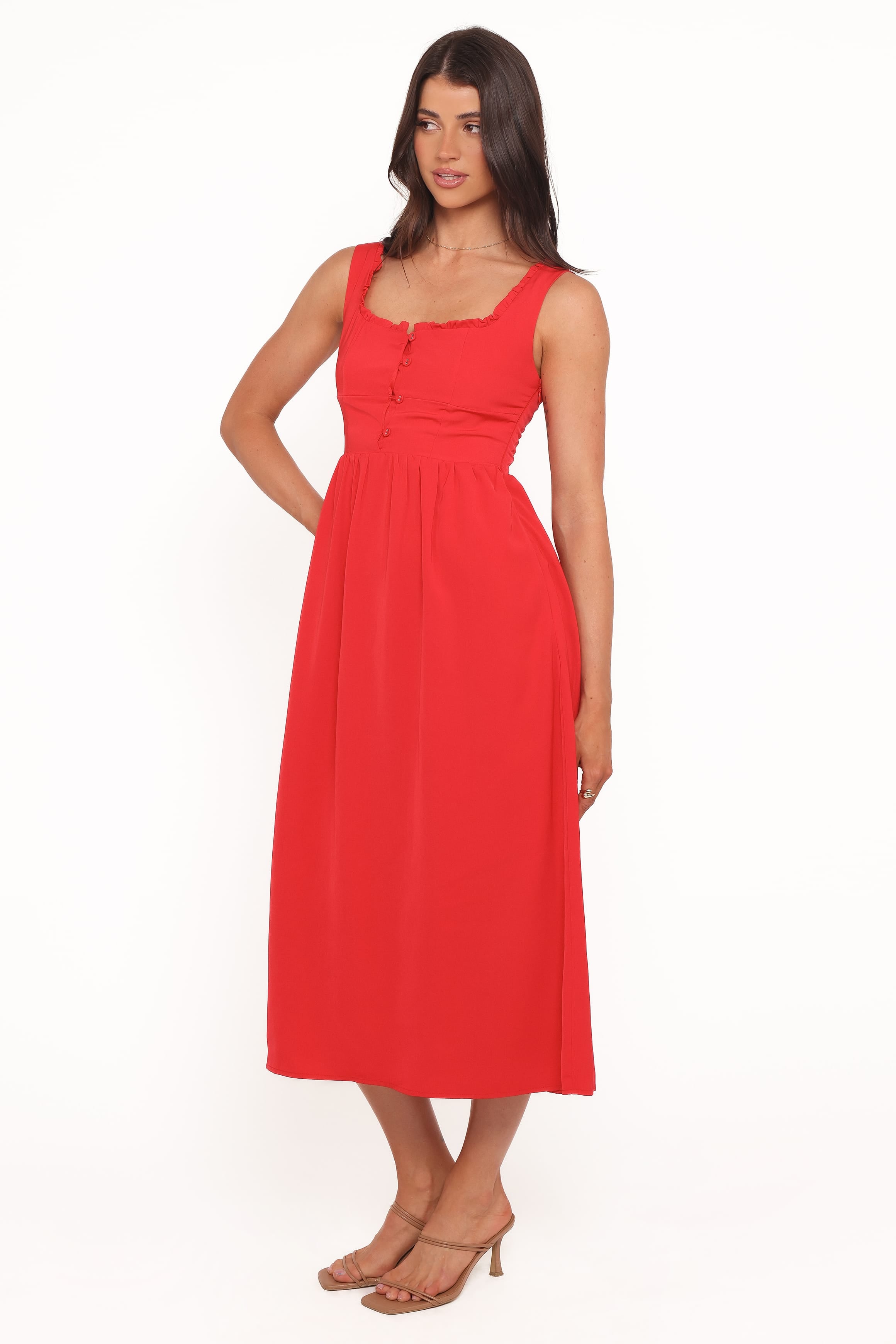 Petal and Pup USA DRESSES Melrose Midi Dress - Red