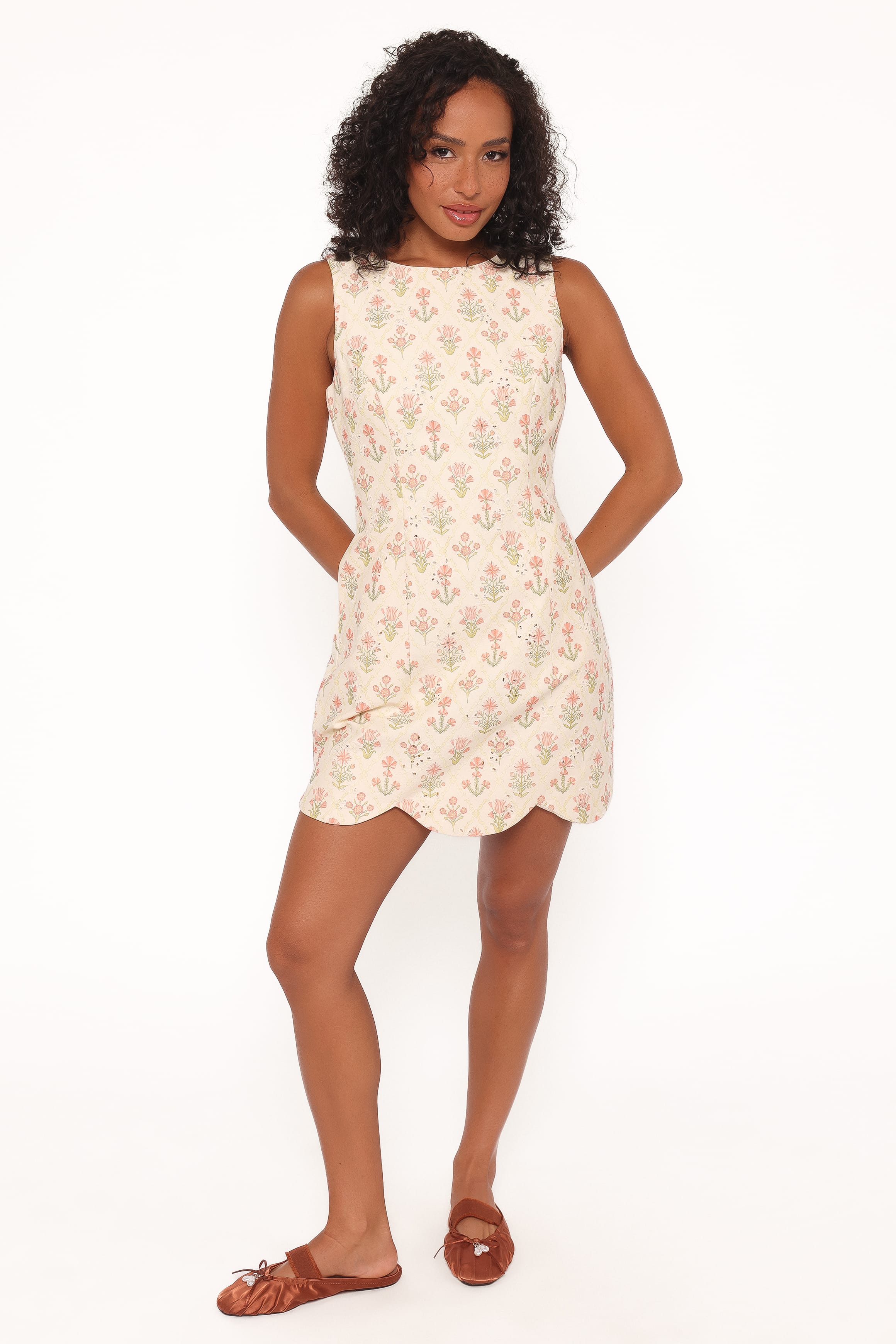 Petal and Pup USA DRESSES Memphis Mini Dress - Coral Floral