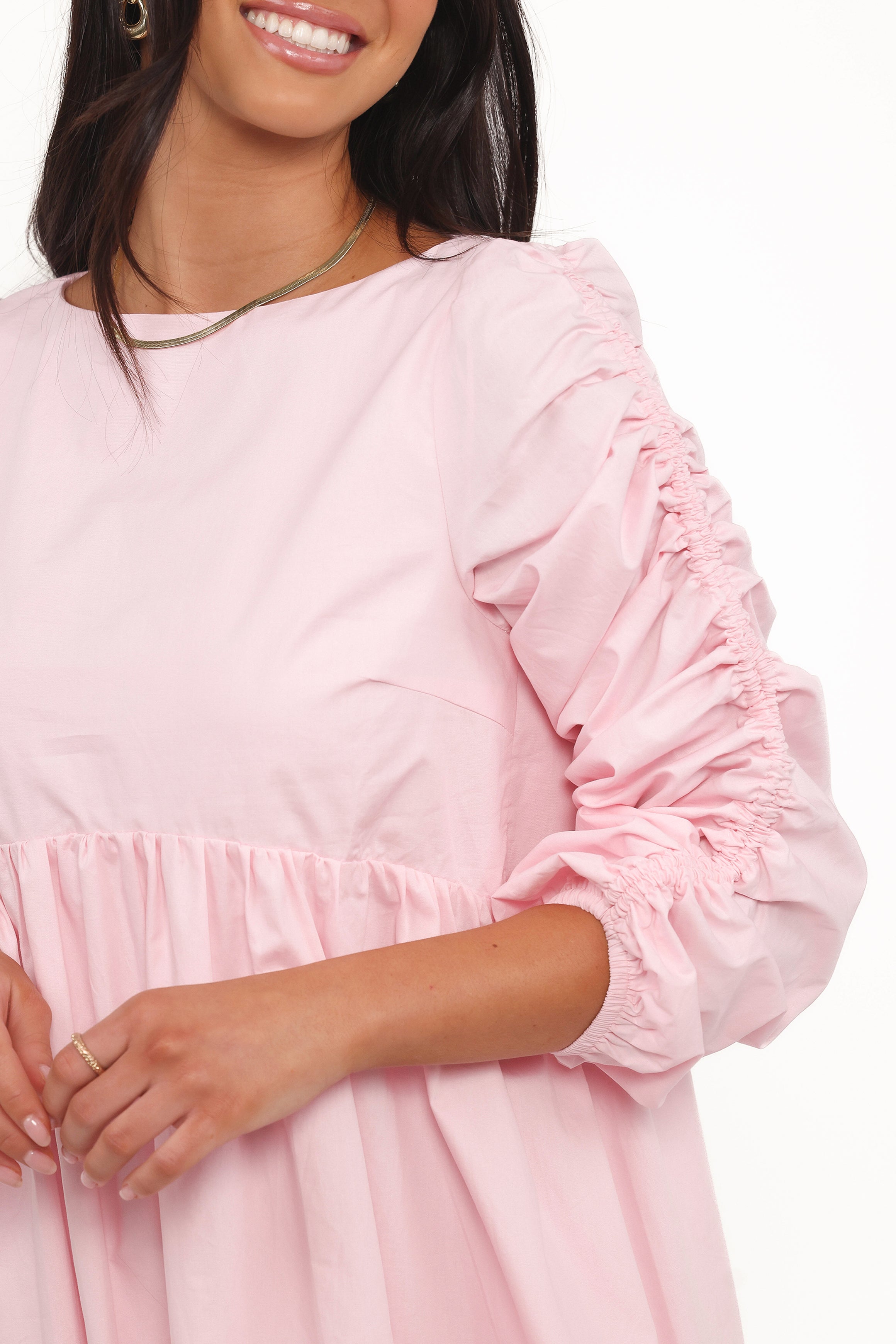 Petal and Pup USA DRESSES Micaela Long Sleeve Mini Dress - Pink