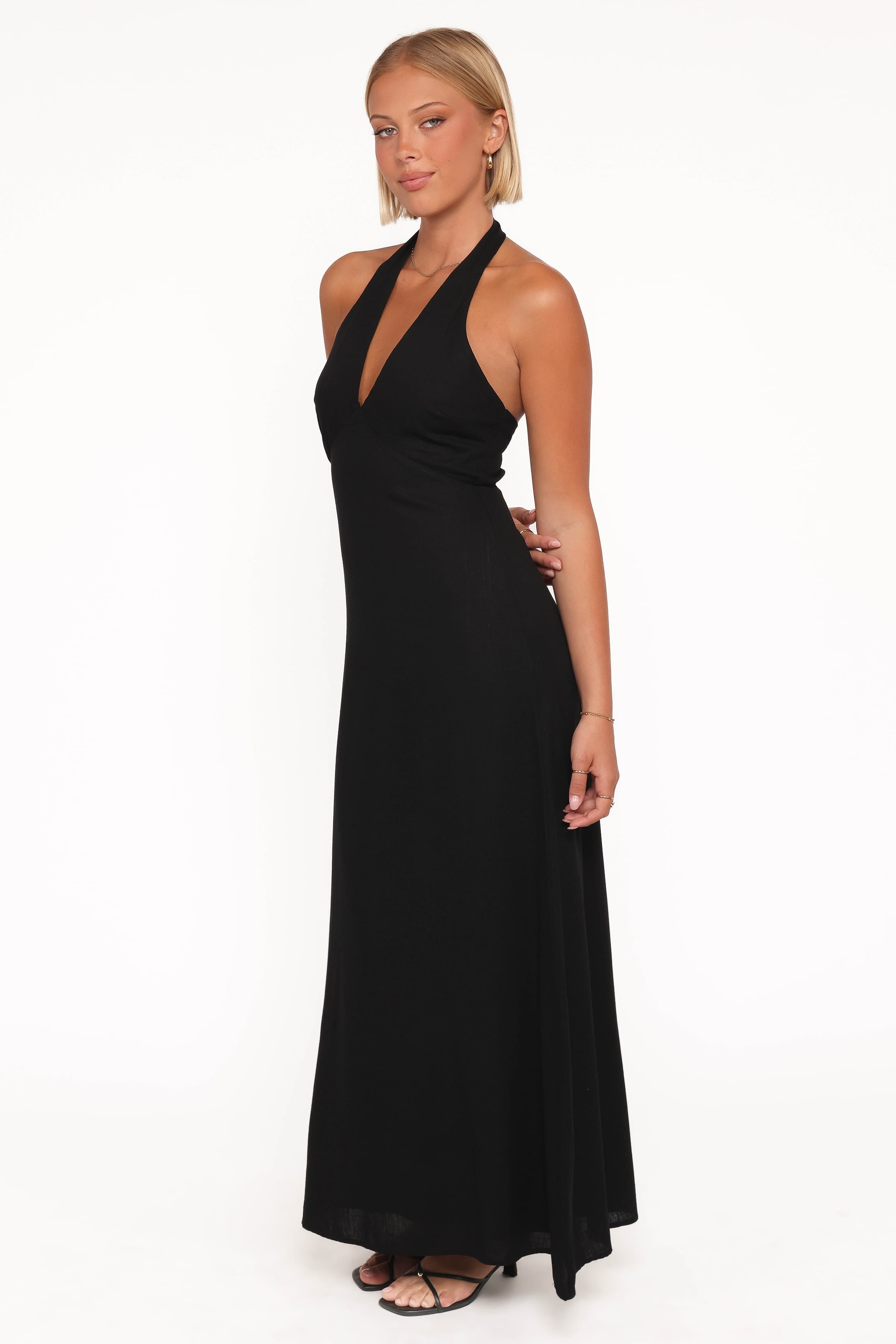 Petal and Pup USA DRESSES Michelle Halterneck Dress - Black