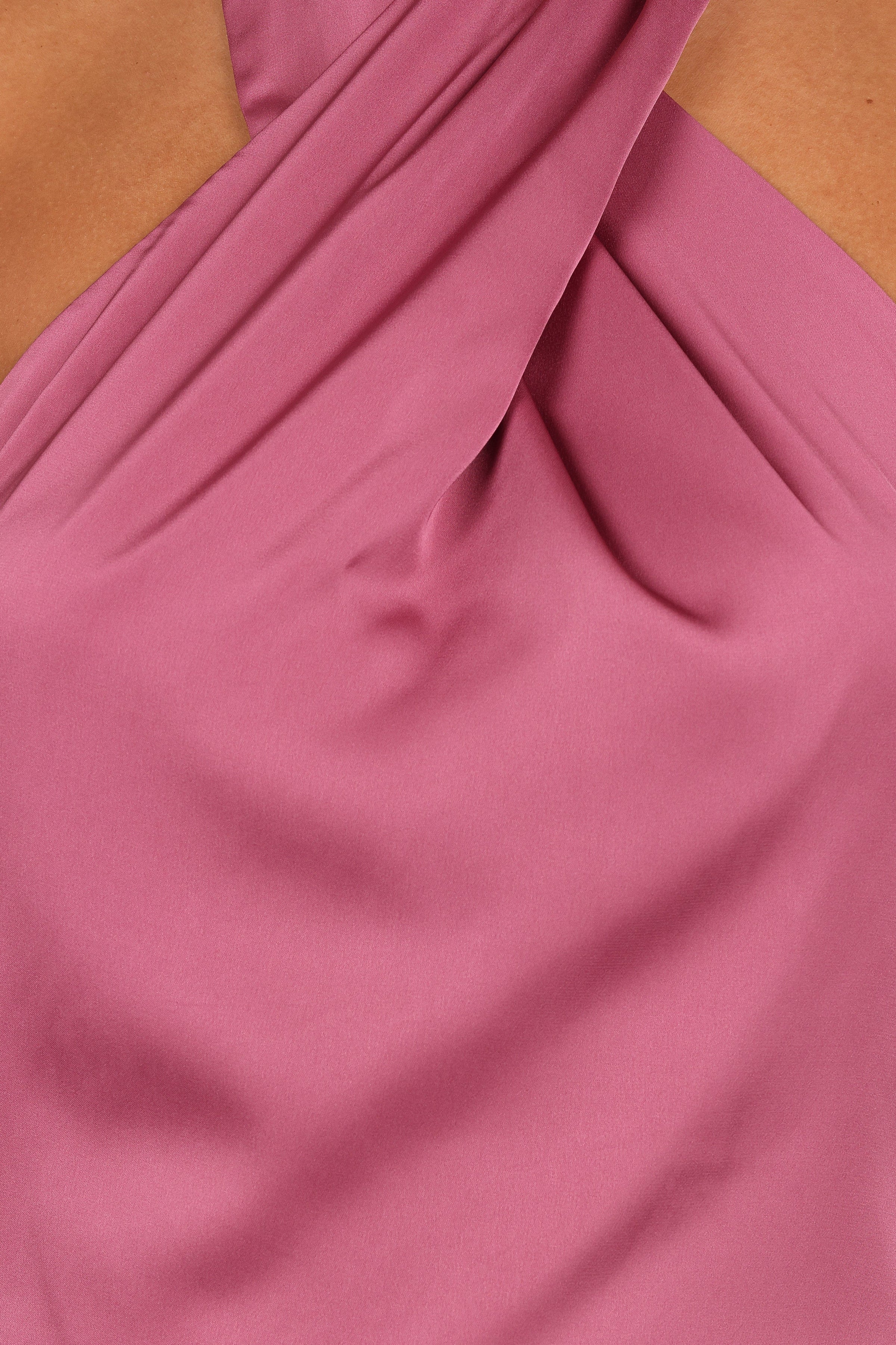 Petal and Pup USA DRESSES Mila Halterneck Maxi Dress - Dark Rose