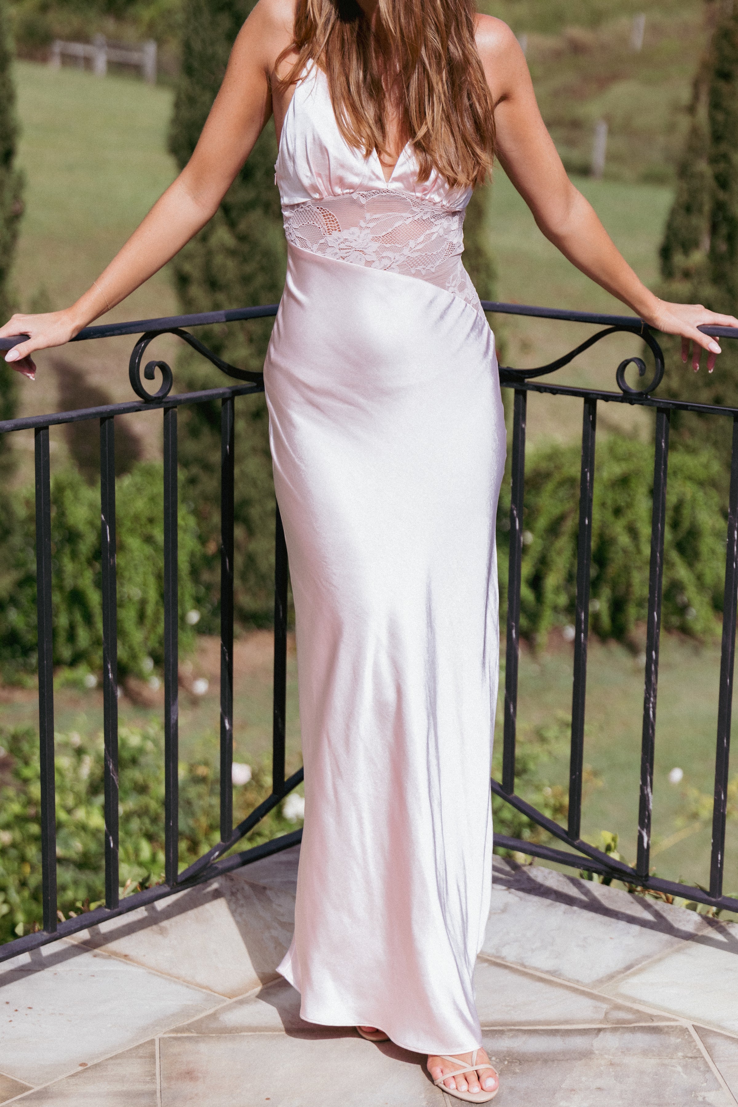 Petal and Pup USA DRESSES Milla Maxi Lace Dress - Pale Pink (Hold for Rack)