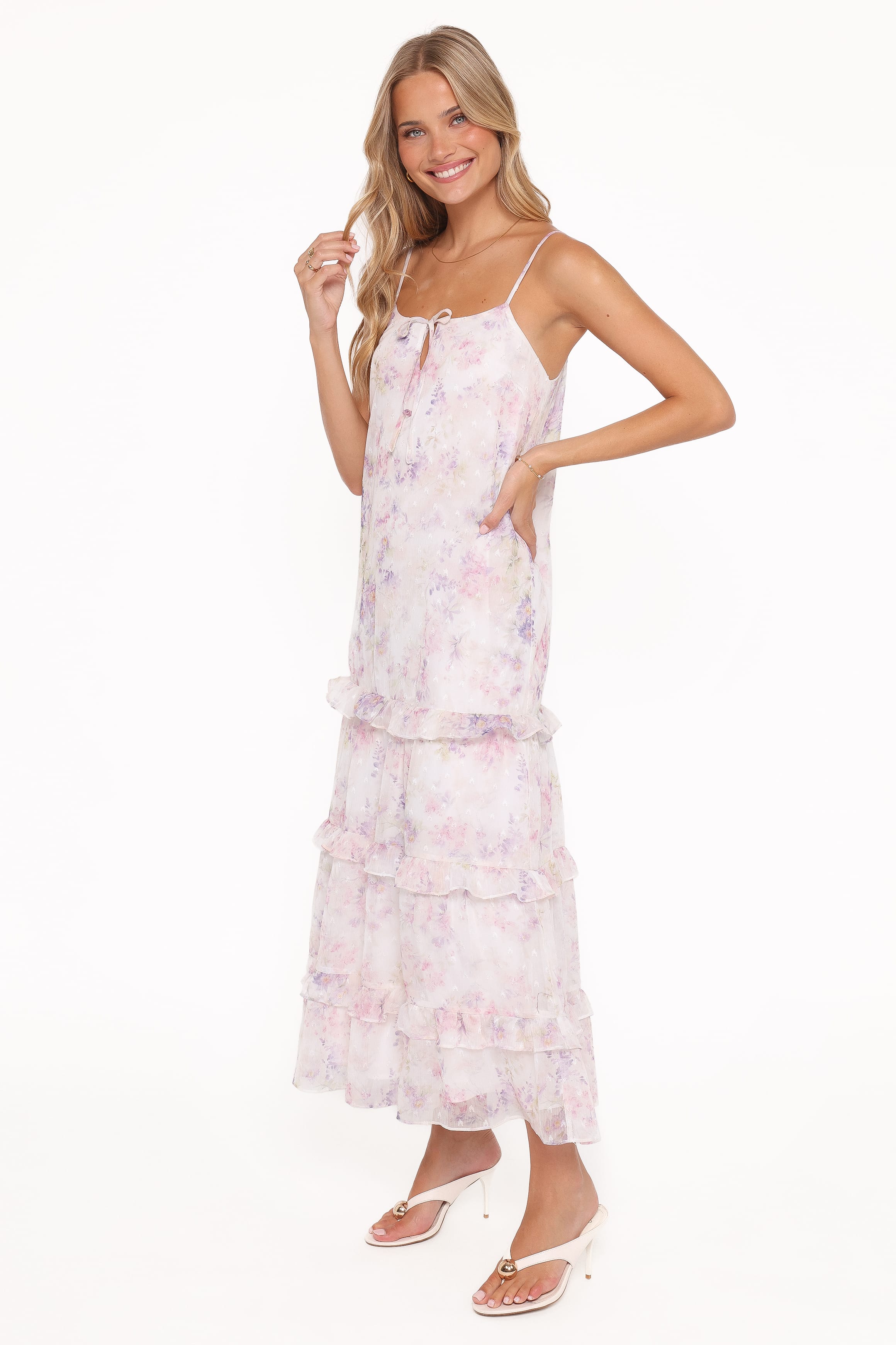 Petal and Pup USA DRESSES Minka Maxi Dress - White/Multi Floral