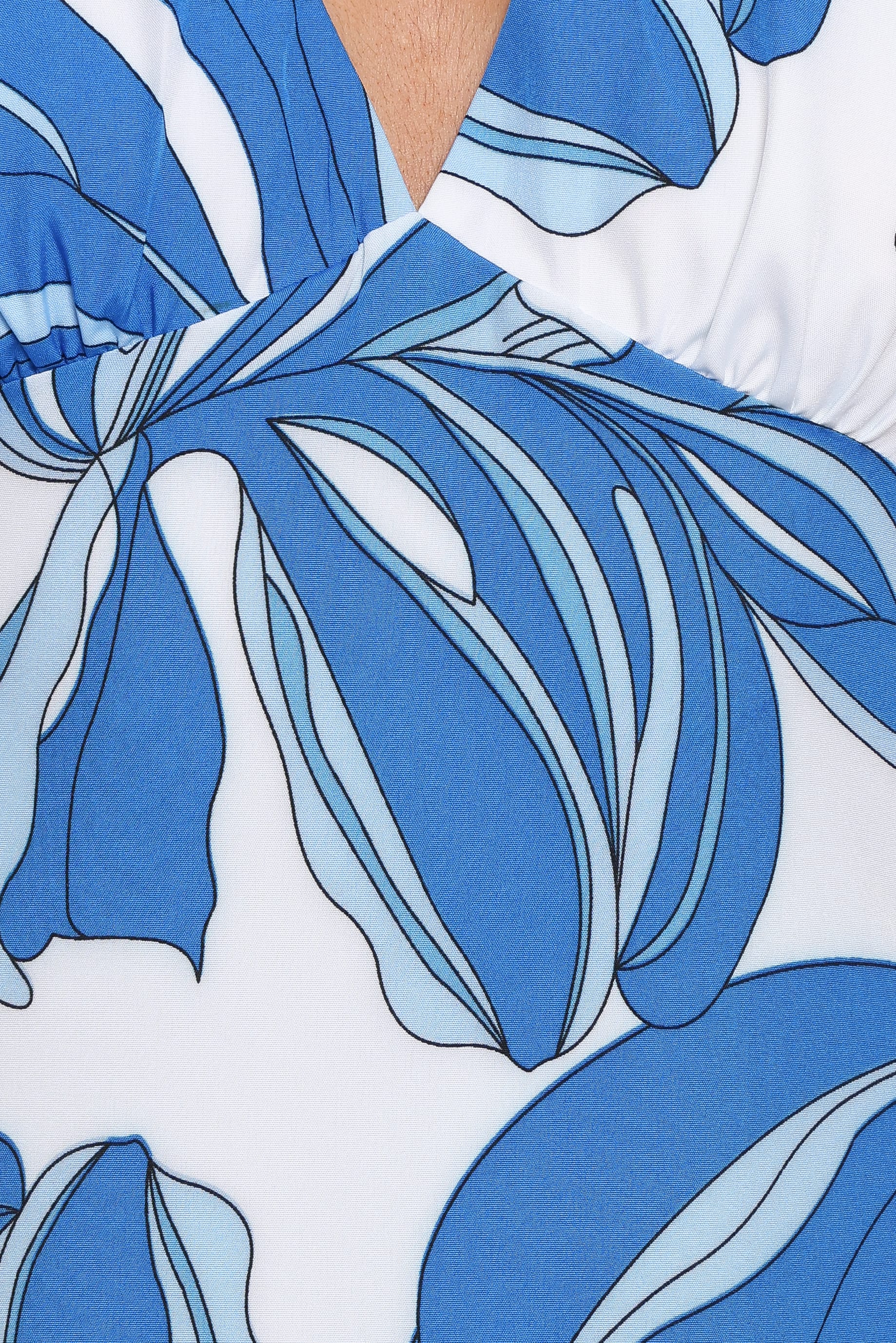Petal and Pup USA DRESSES Minyama Halterneck Mini Dress - Blue Palm