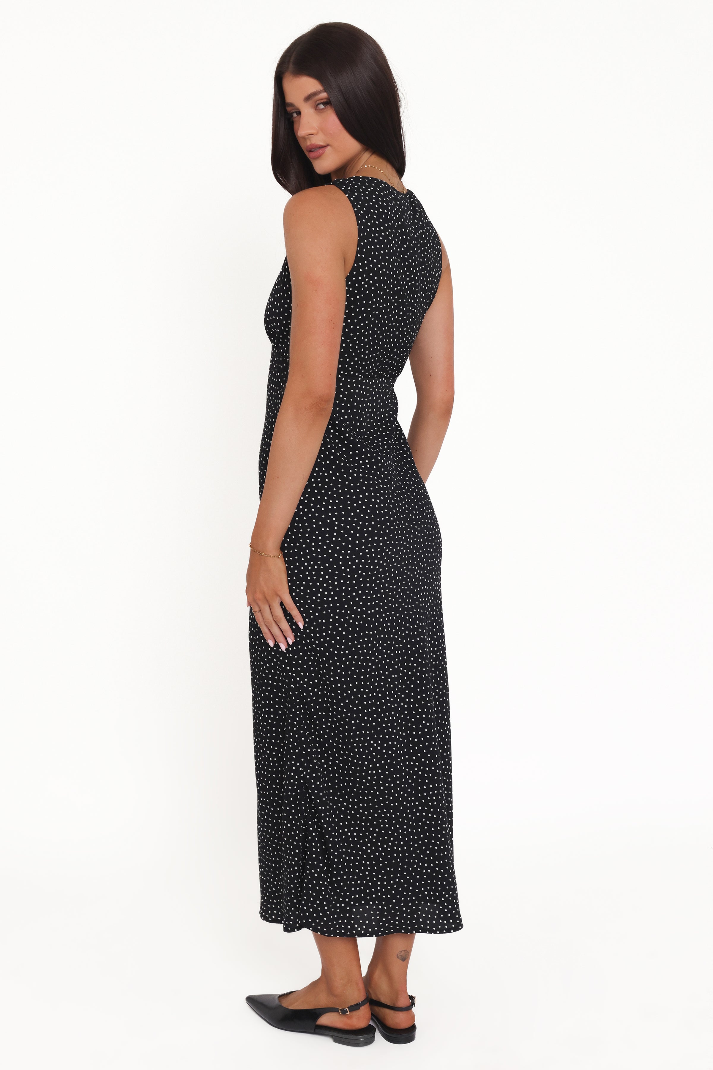 Petal and Pup USA DRESSES Mirae Maxi Dress - Black Polka Dot
