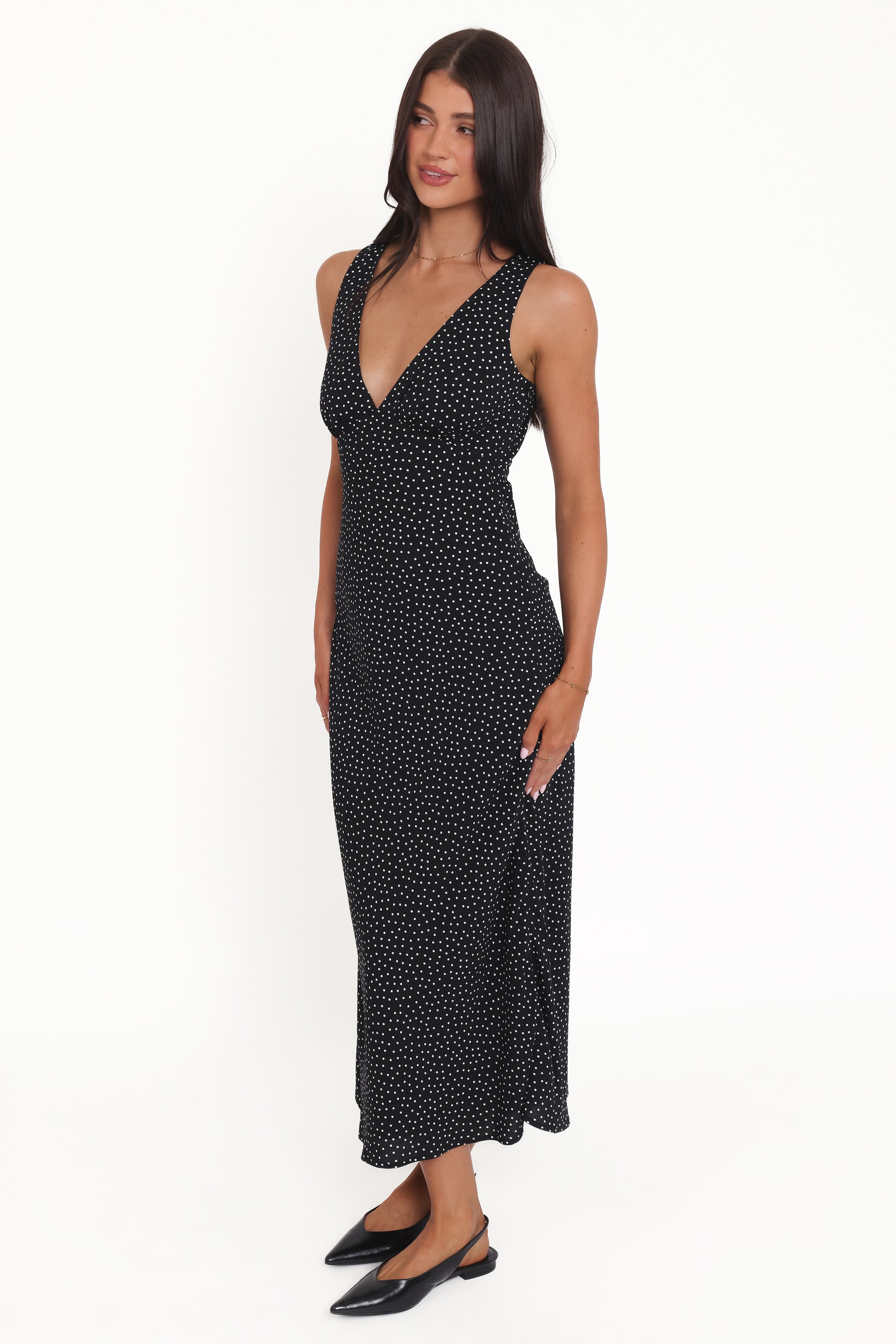 Petal and Pup USA DRESSES Mirae Maxi Dress - Black Polka Dot