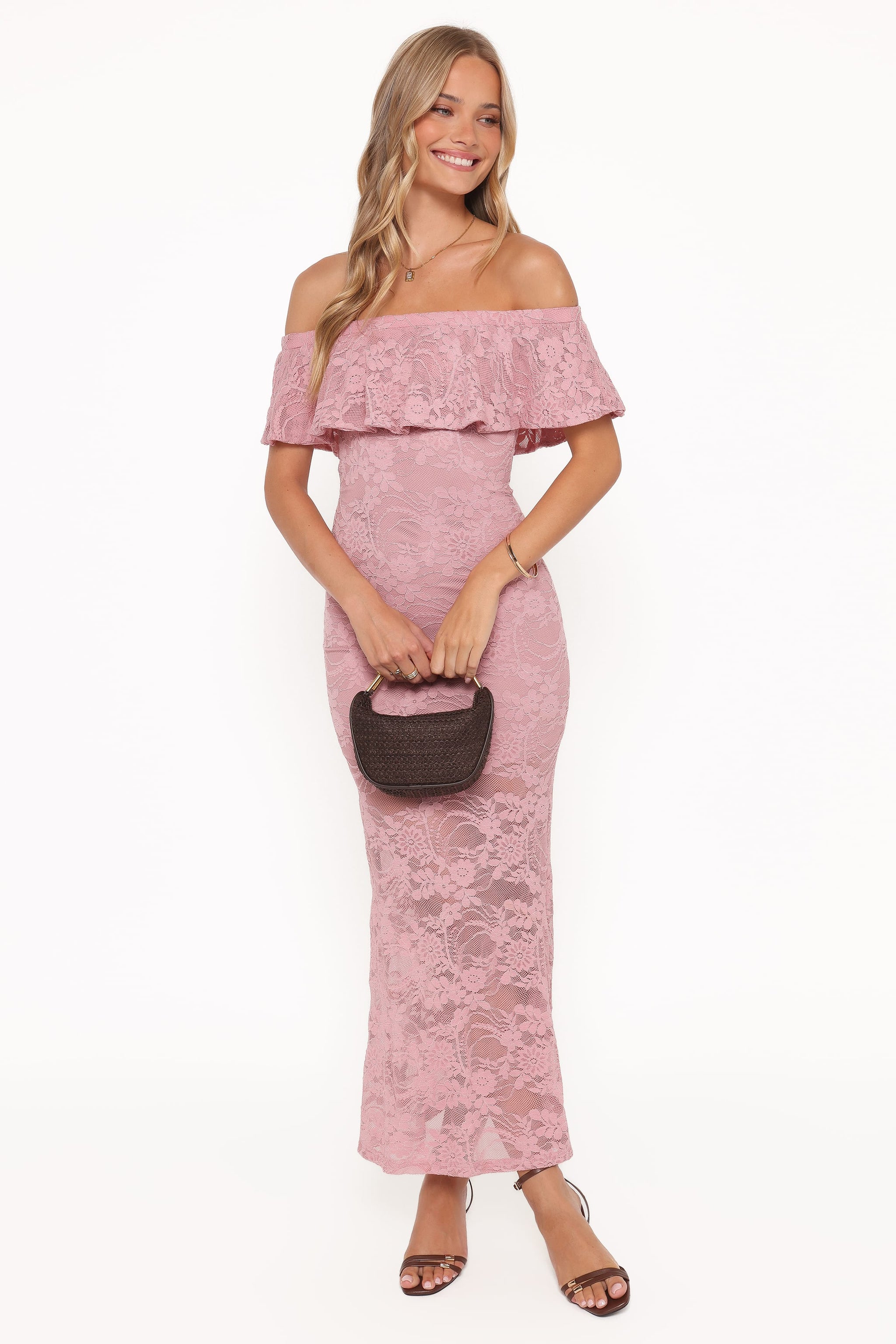 off shoulder lace dress Petal and Pup Women's Mirelle Maxi White Feather Couture High costume_ideas:flapper A neckline cut to Size:42L Classic