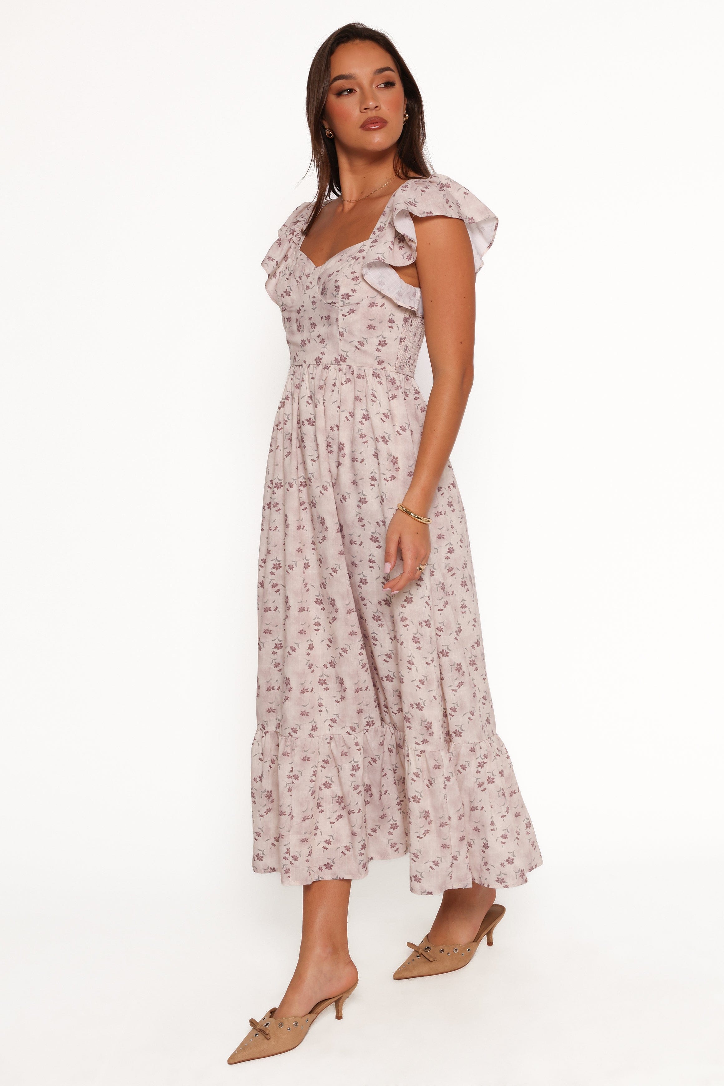 Petal and Pup USA DRESSES Myles Maxi Dress - Beige Floral