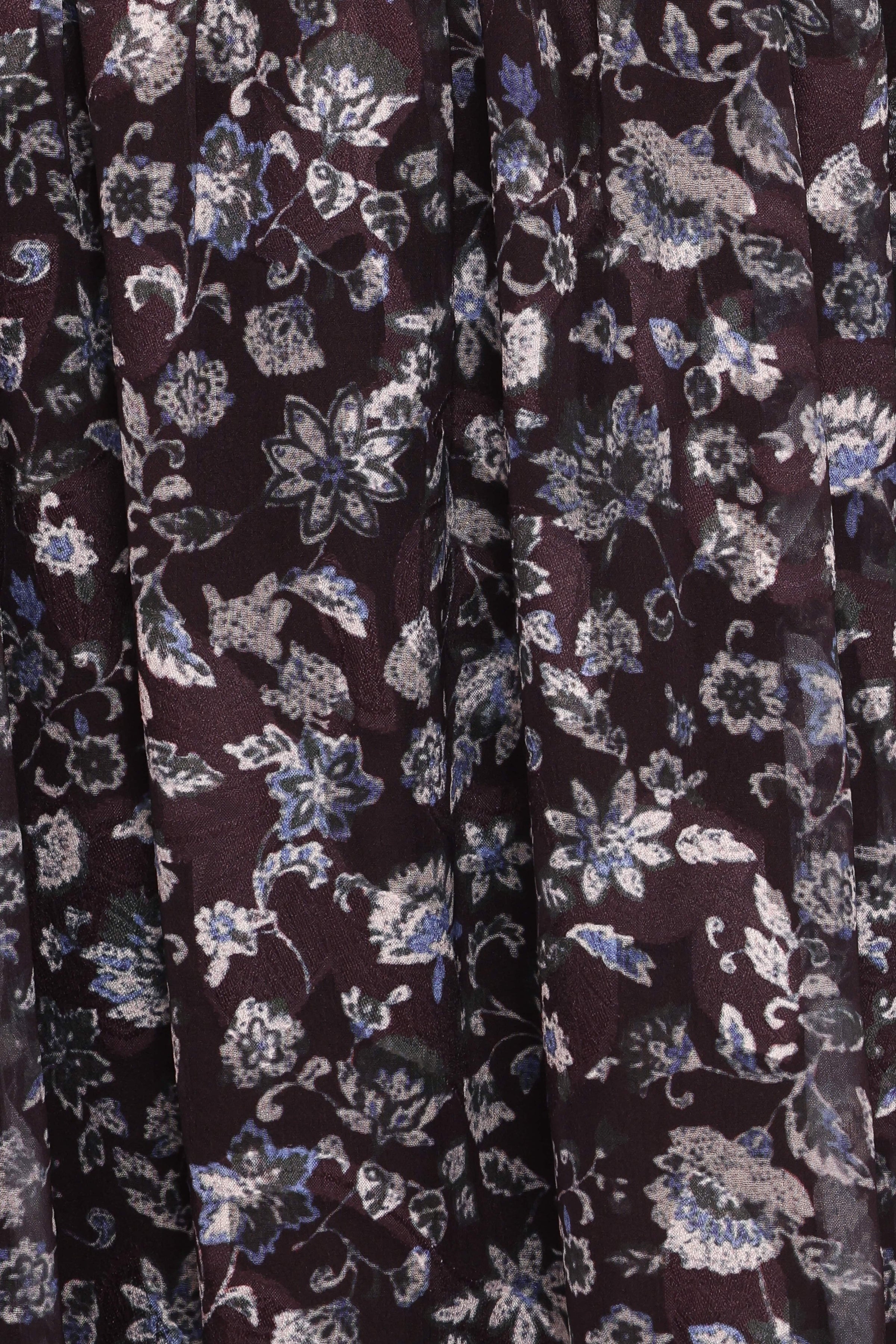Petal and Pup USA DRESSES Myles Maxi Dress - Brown/Blue Floral