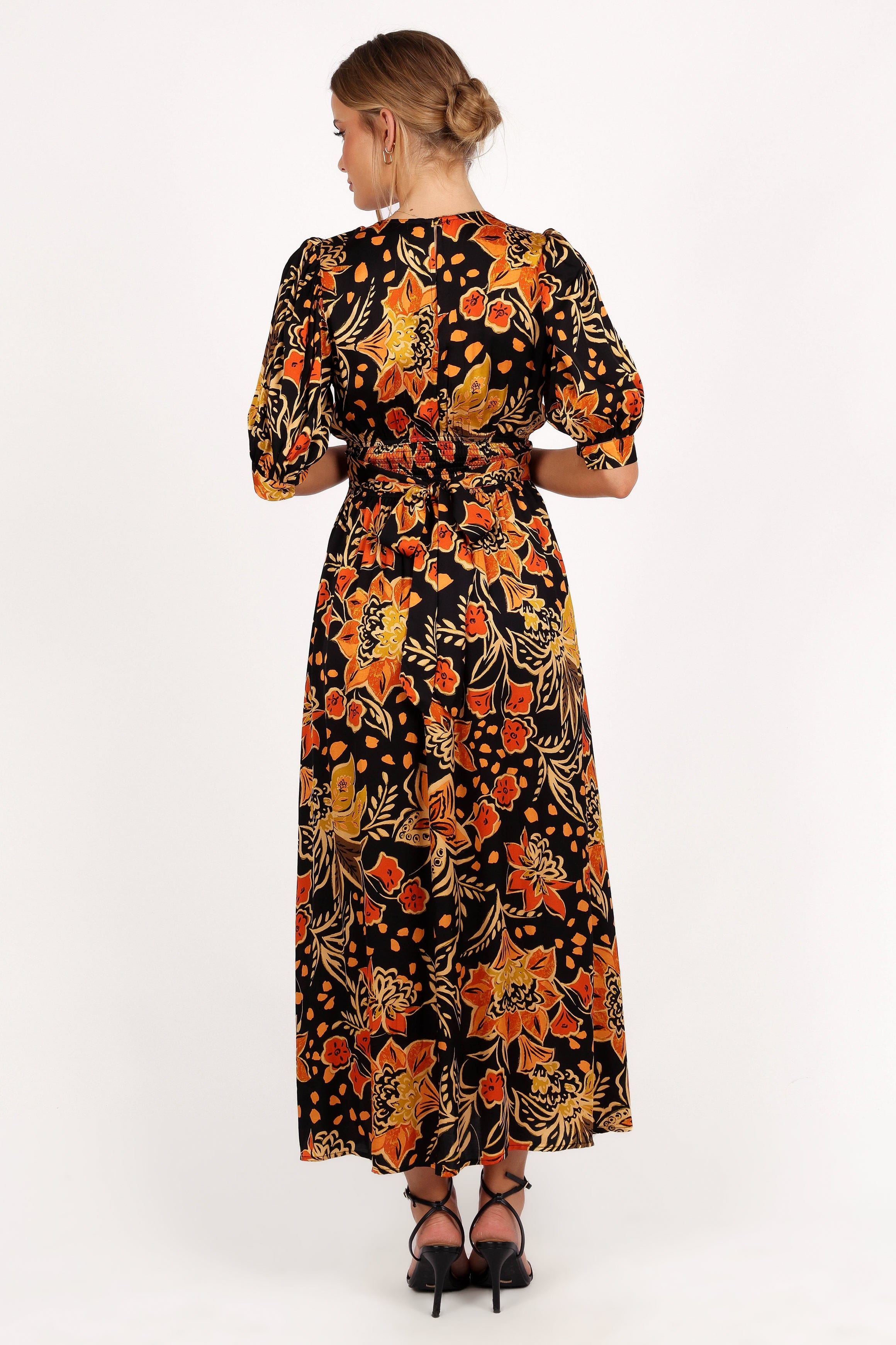 Petal and Pup USA DRESSES Nadalyn Midi Dress - Black/Multi