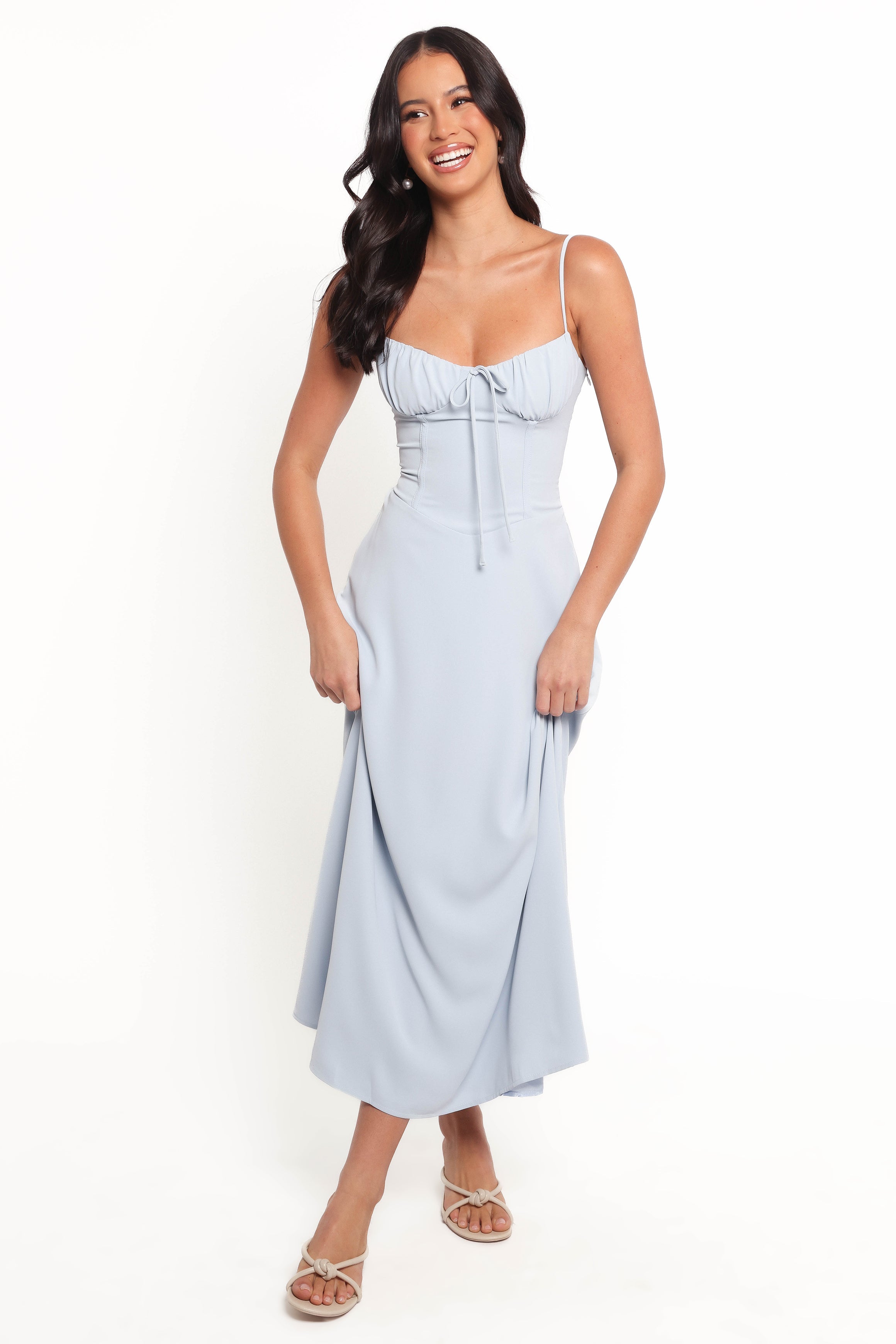 Petal and Pup USA DRESSES Nadina Midi Dress - Soft Blue