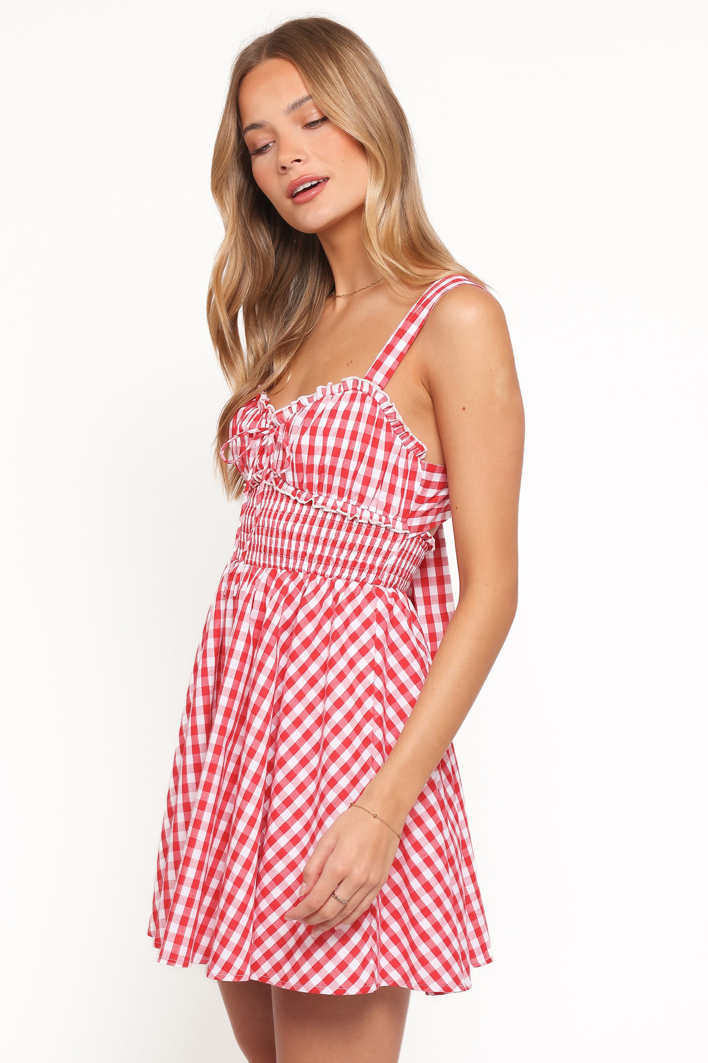 Petal and Pup USA DRESSES Naima Mini Dress - Red Gingham