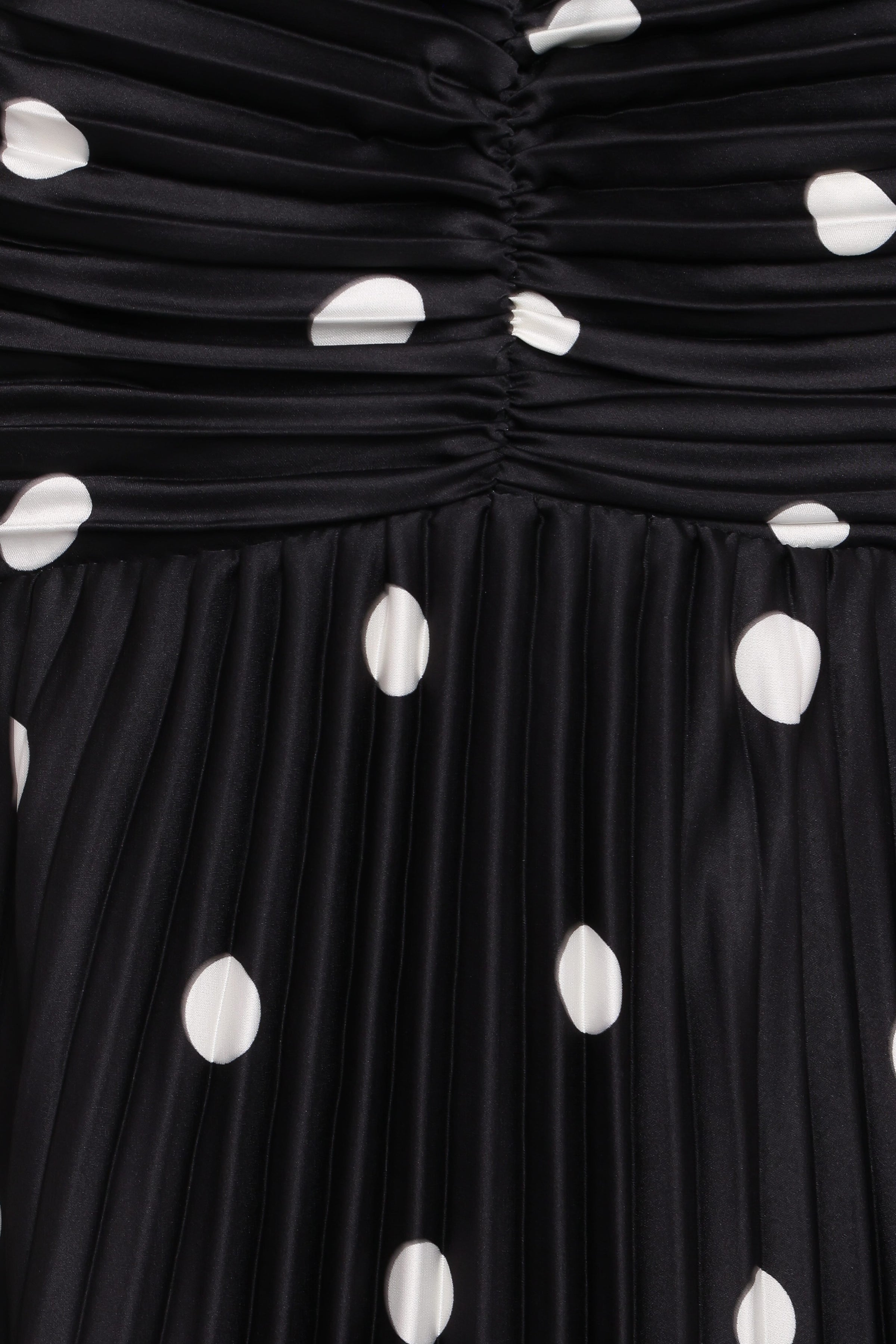Petal and Pup USA DRESSES Naira Pleated Maxi Dress - Black Polka Dot