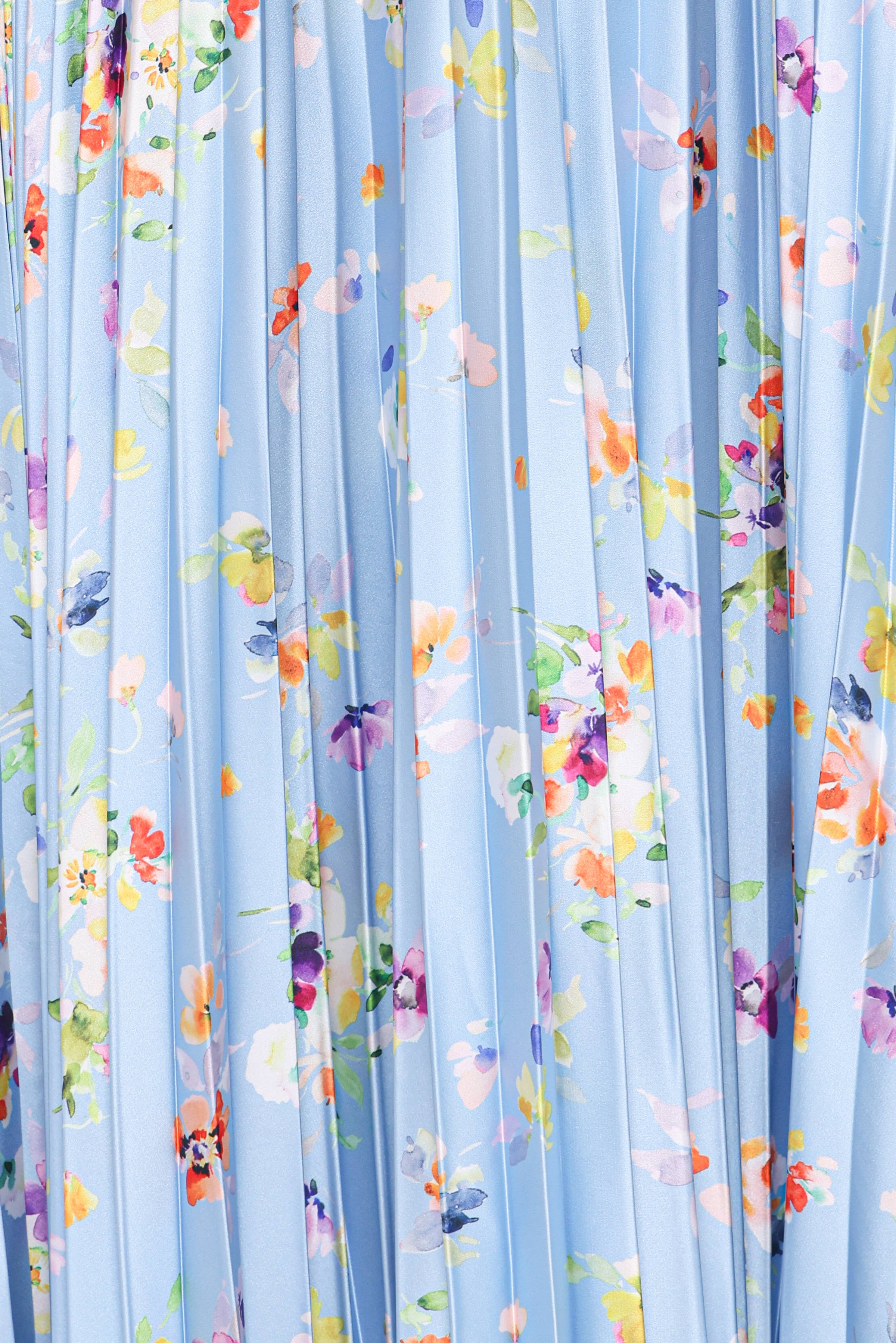 Petal and Pup USA DRESSES Naira Pleated Maxi Dress - Cornflower Blue Floral