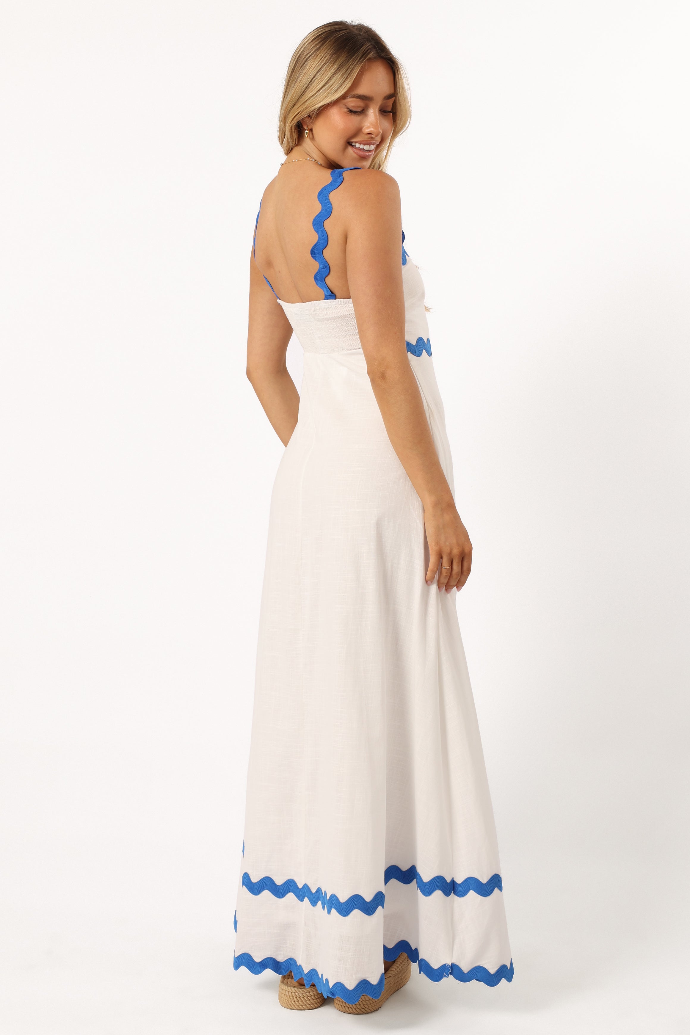 Petal and Pup USA DRESSES Nancy Maxi Dress - Blue/White
