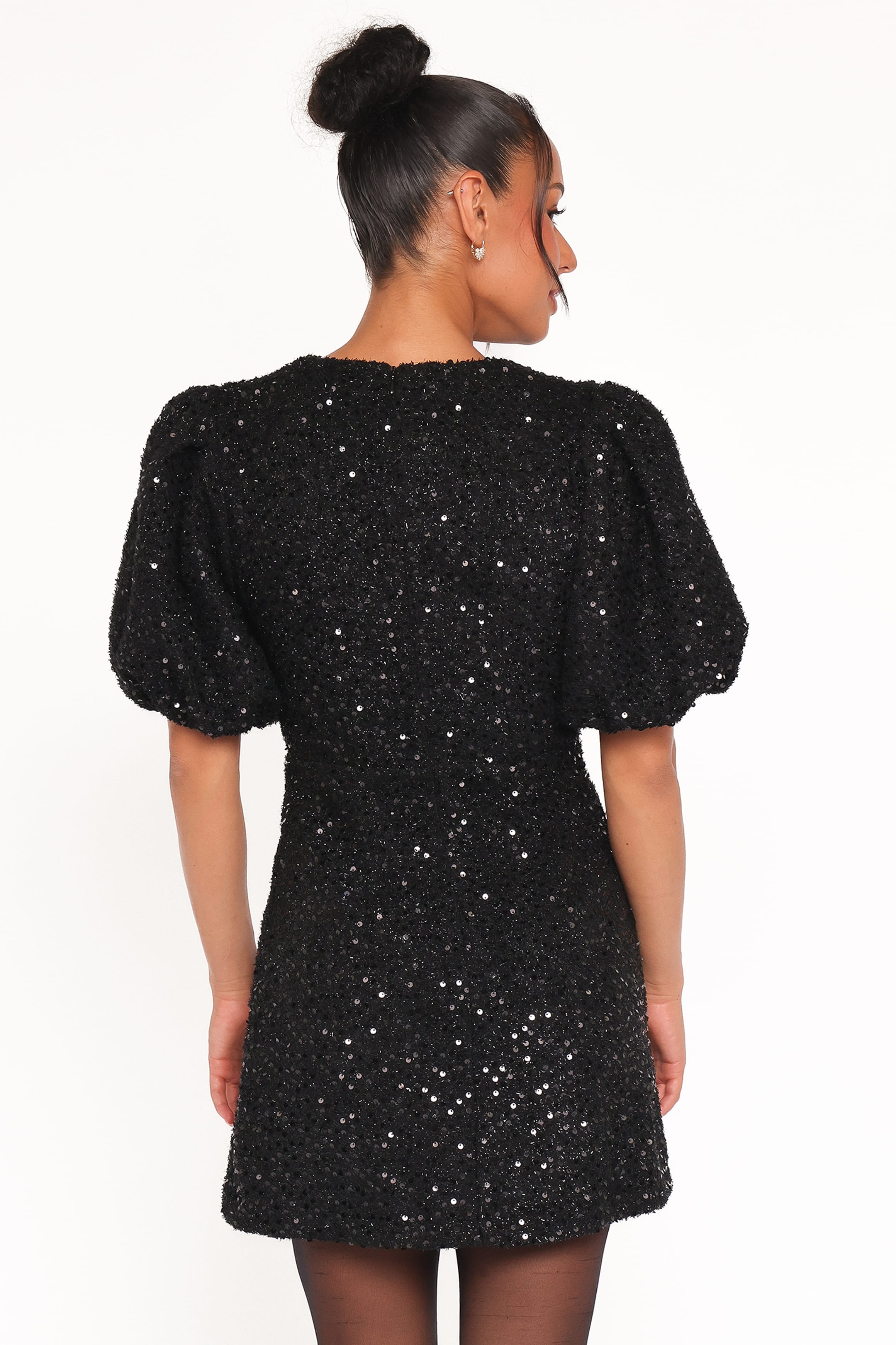Petal and Pup USA DRESSES Natasha Boucle Mini Dress - Black