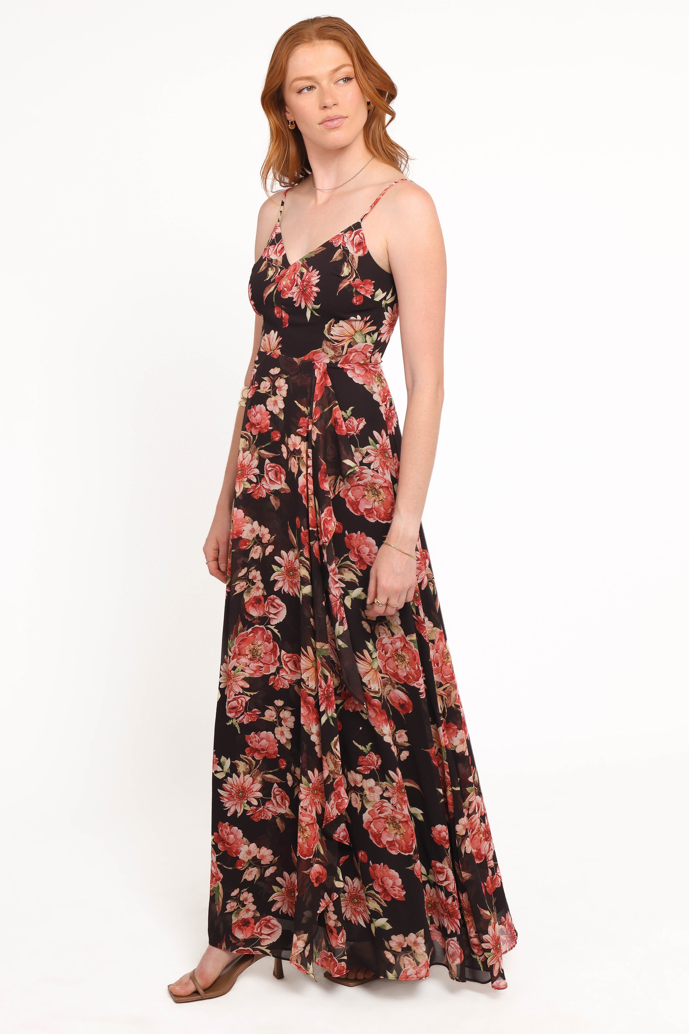 Petal and Pup USA DRESSES Naver Maxi Dress - Black Floral