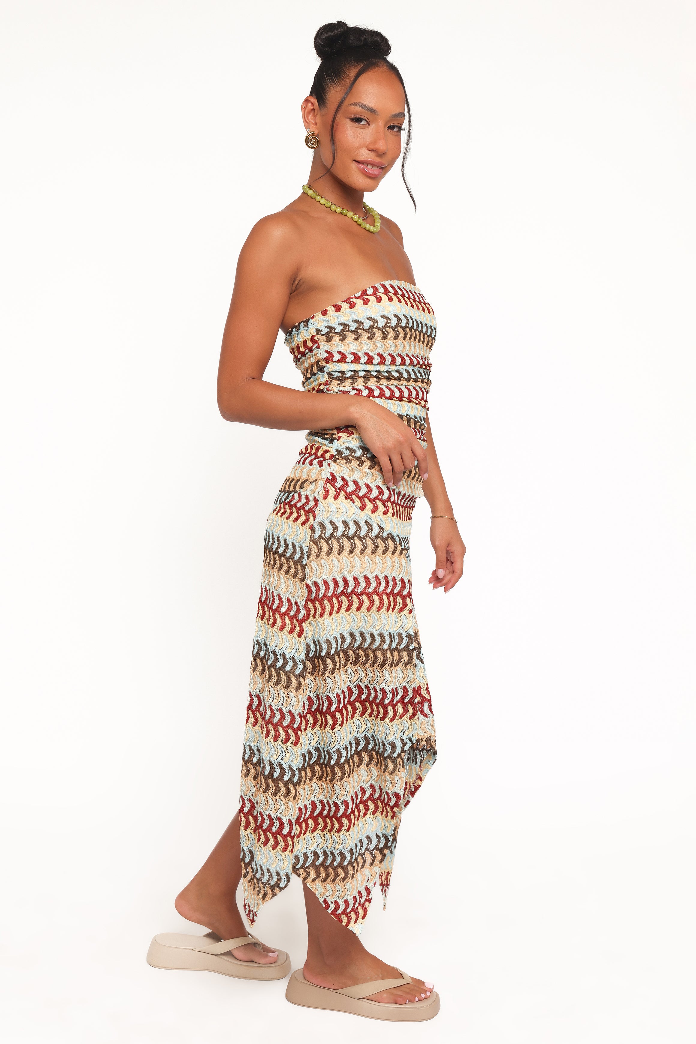 Petal and Pup USA DRESSES Navia Midi Dress - Multi Stripe