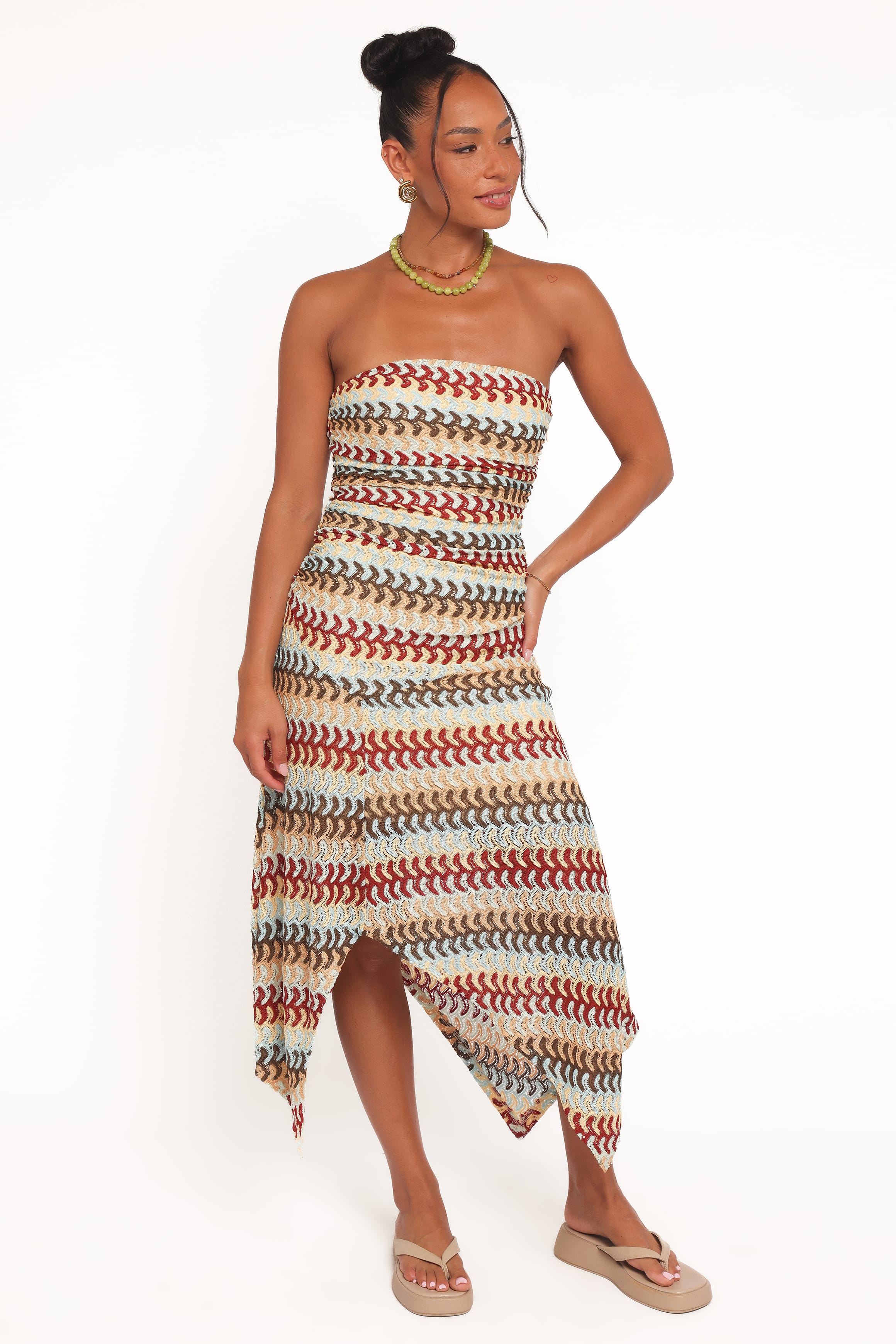 Petal and Pup USA DRESSES Navia Midi Dress - Multi Stripe