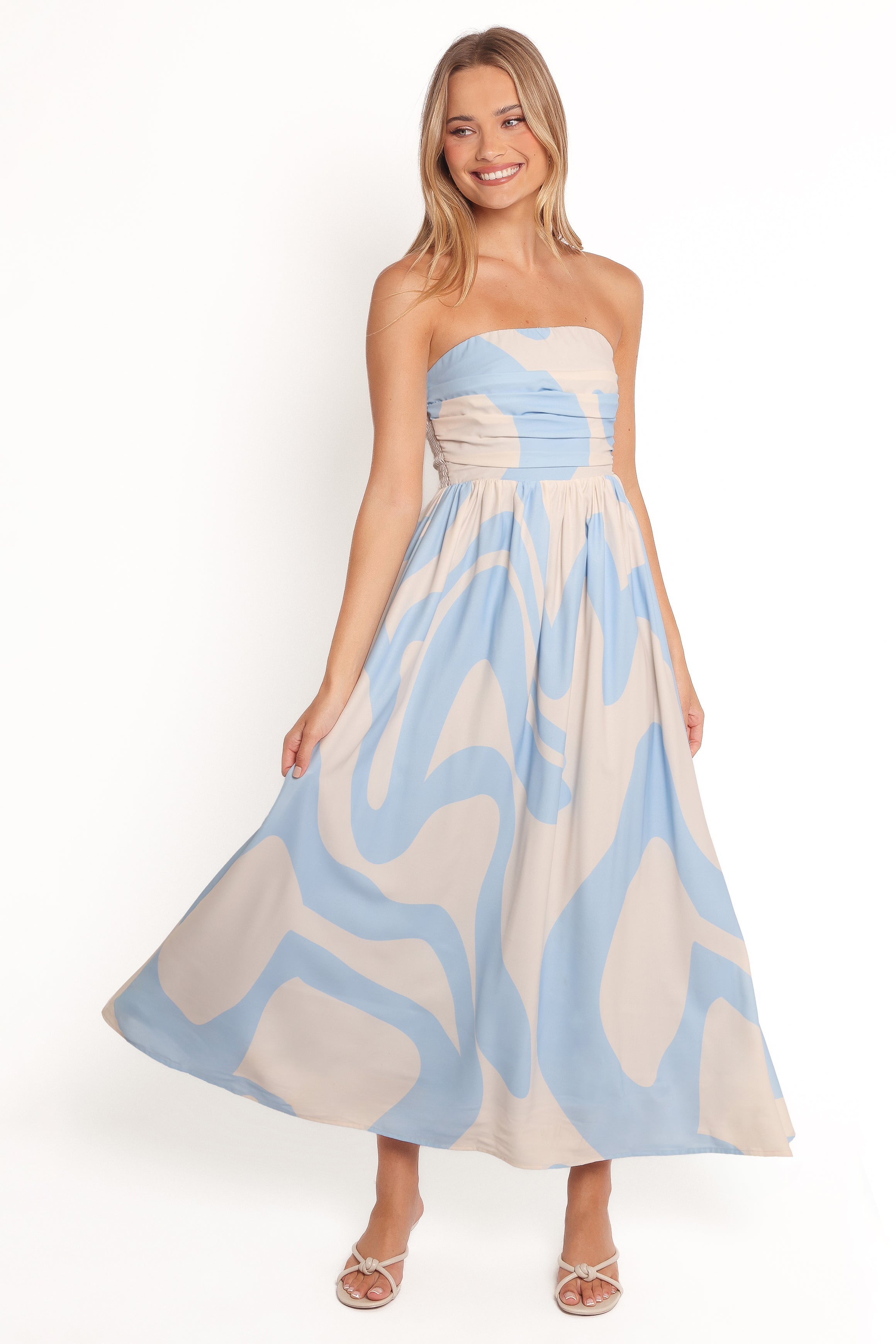 Petal and Pup USA DRESSES Nesta Maxi Dress - Blue Cream