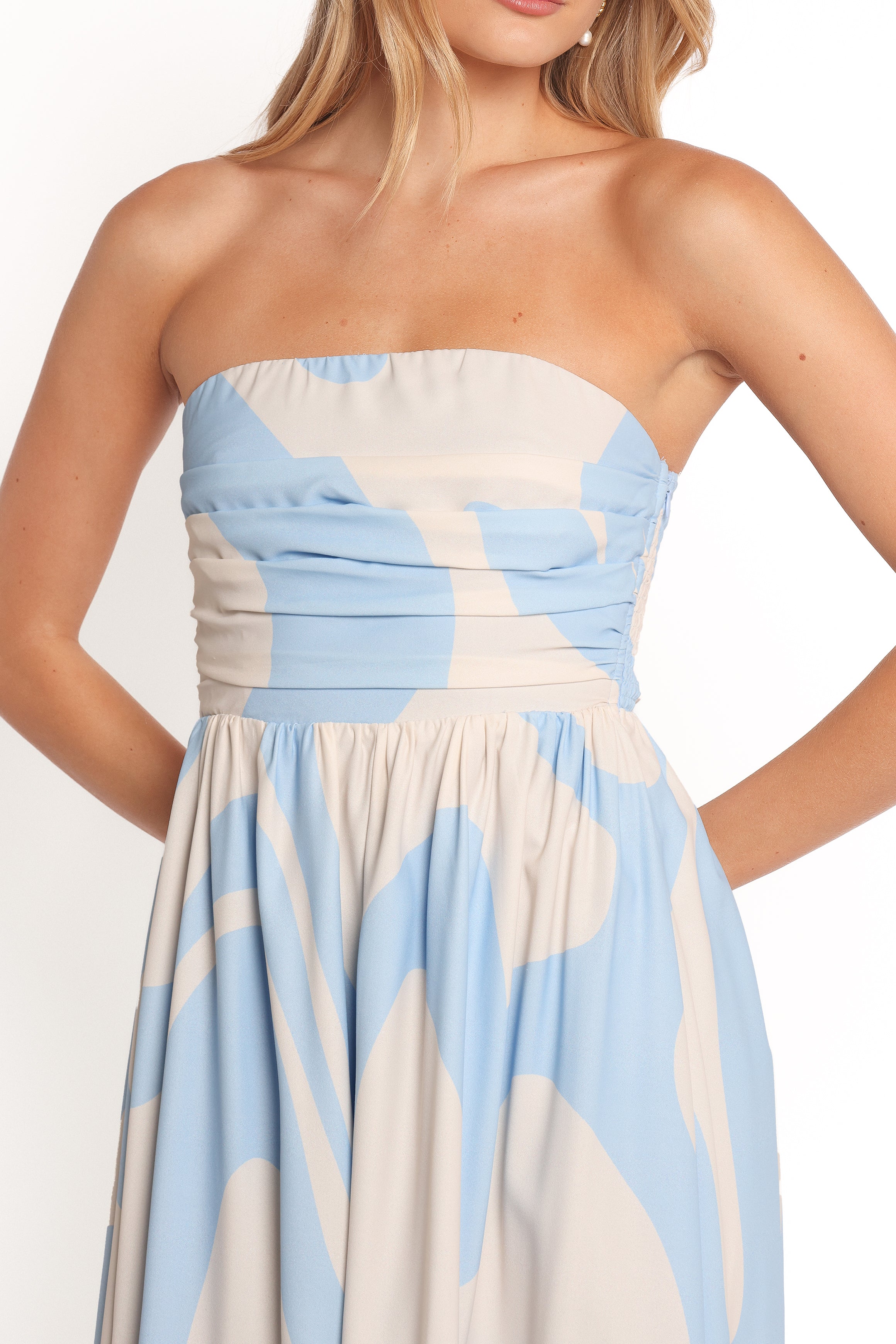 Petal and Pup USA DRESSES Nesta Maxi Dress - Blue Cream