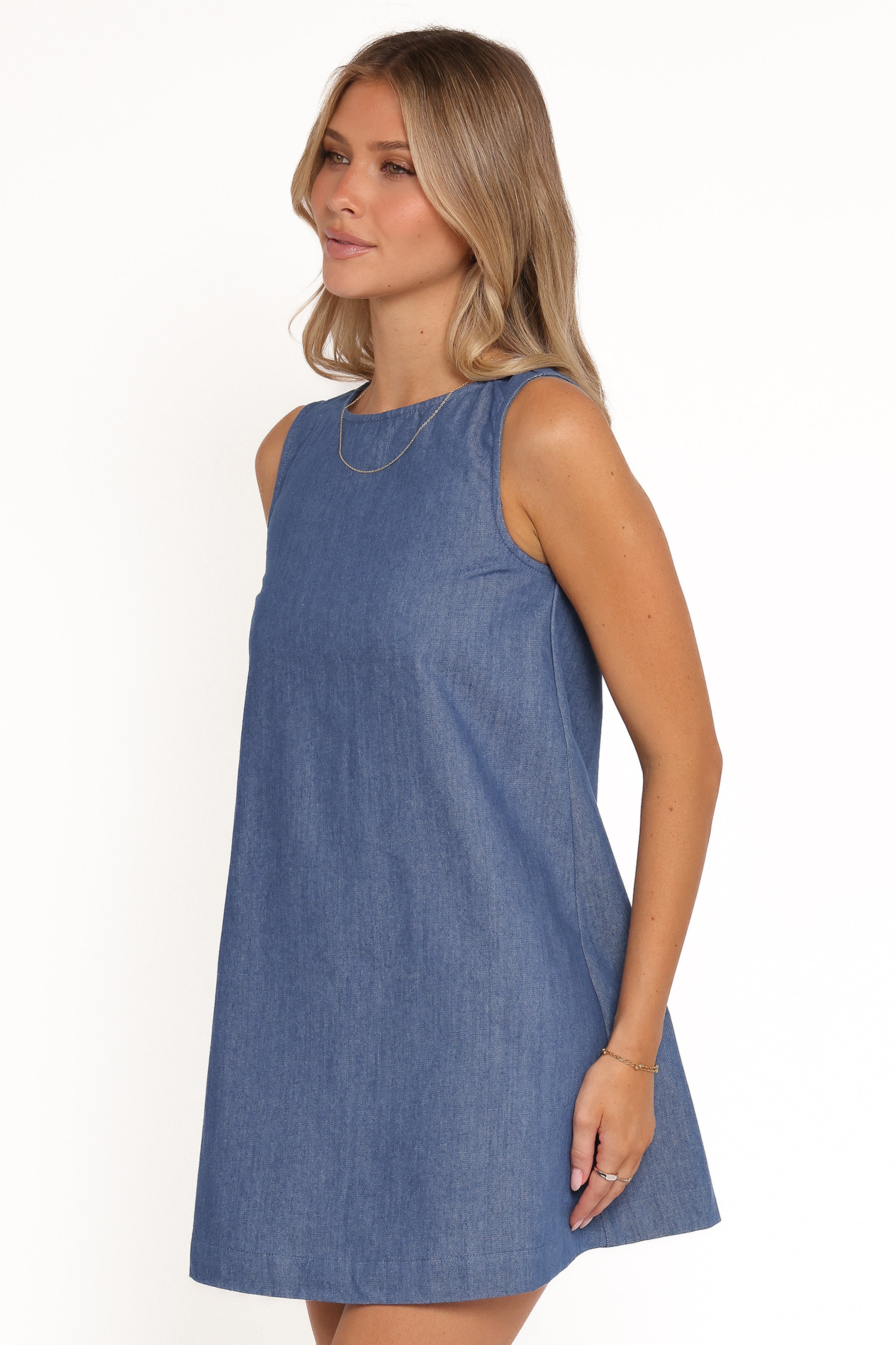 Petal and Pup USA DRESSES Nicklin Shift Mini Dress - Denim
