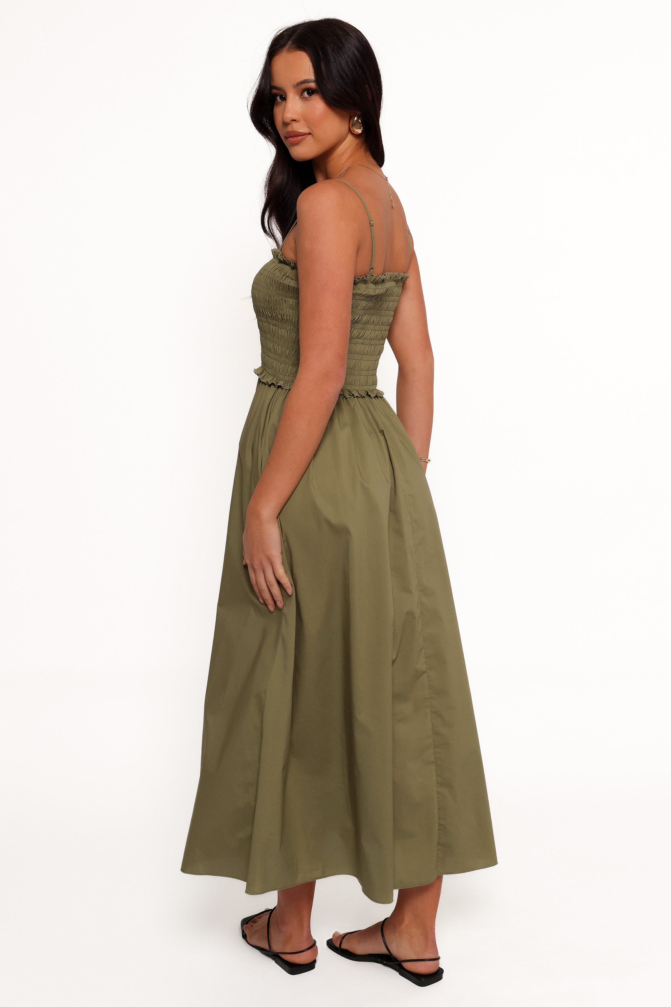 Petal and Pup USA DRESSES Nigella Maxi Dress - Olive Green