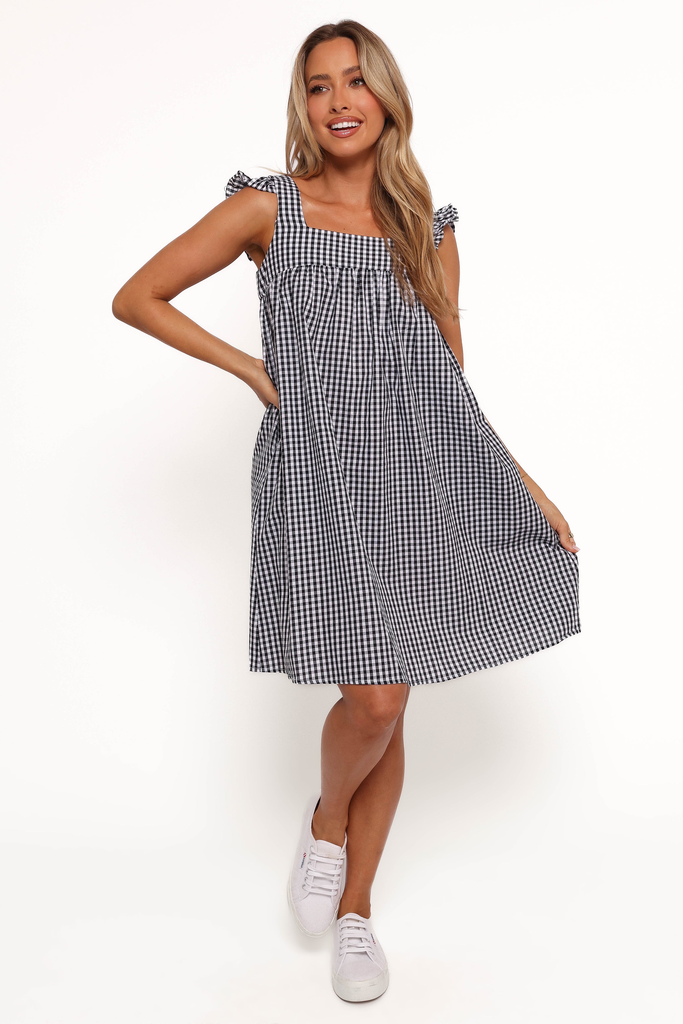 Petal and Pup USA DRESSES Nola Mini Dress - Black Gingham