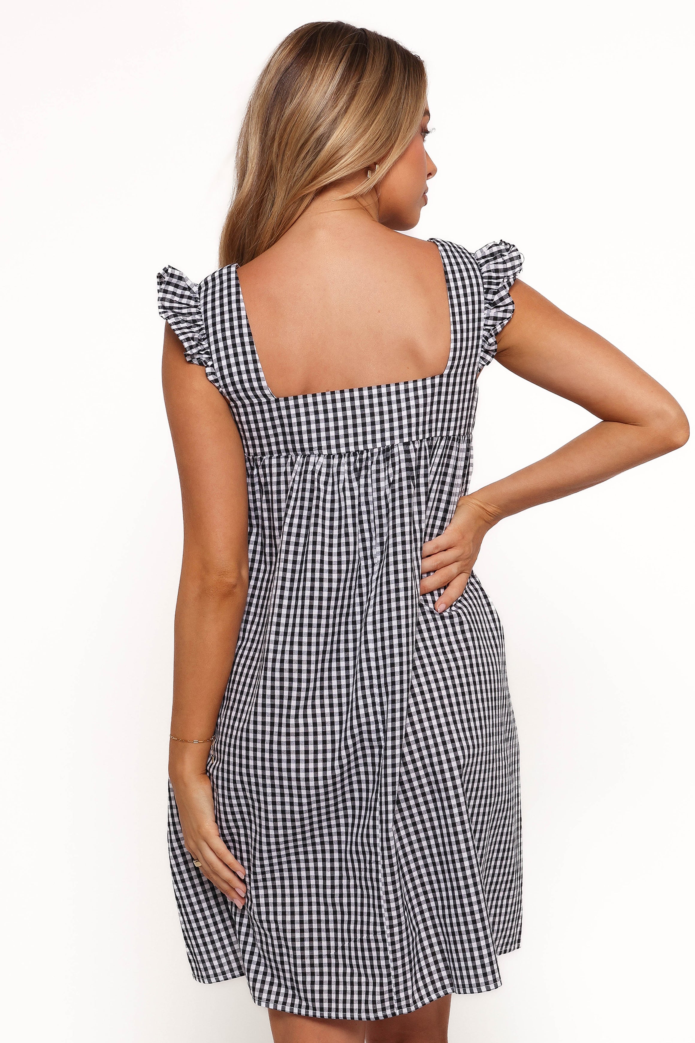 Petal and Pup USA DRESSES Nola Mini Dress - Black Gingham