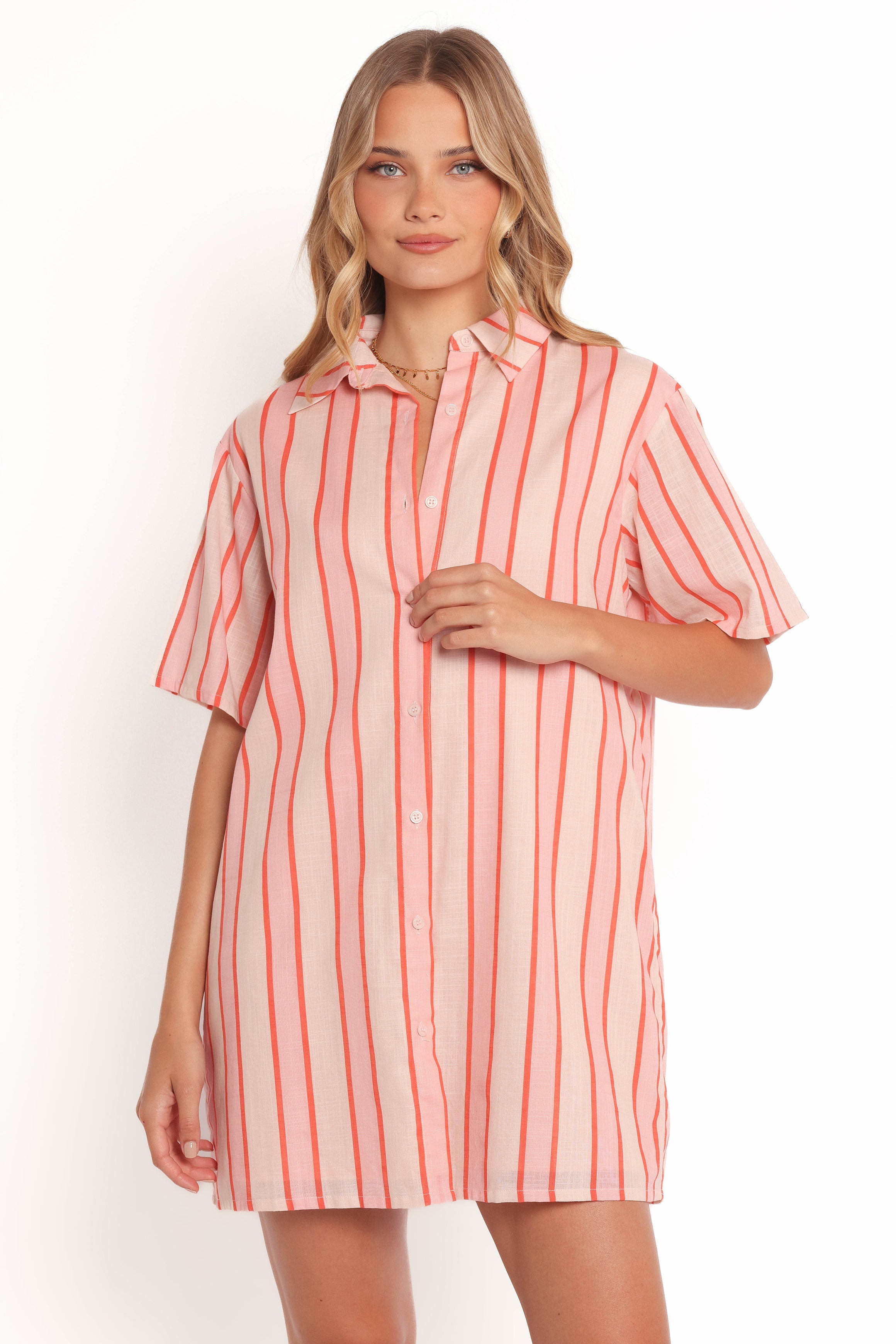 Petal and Pup USA DRESSES Norah Mini Dress - Pink Stripe (Hold for Amazon)